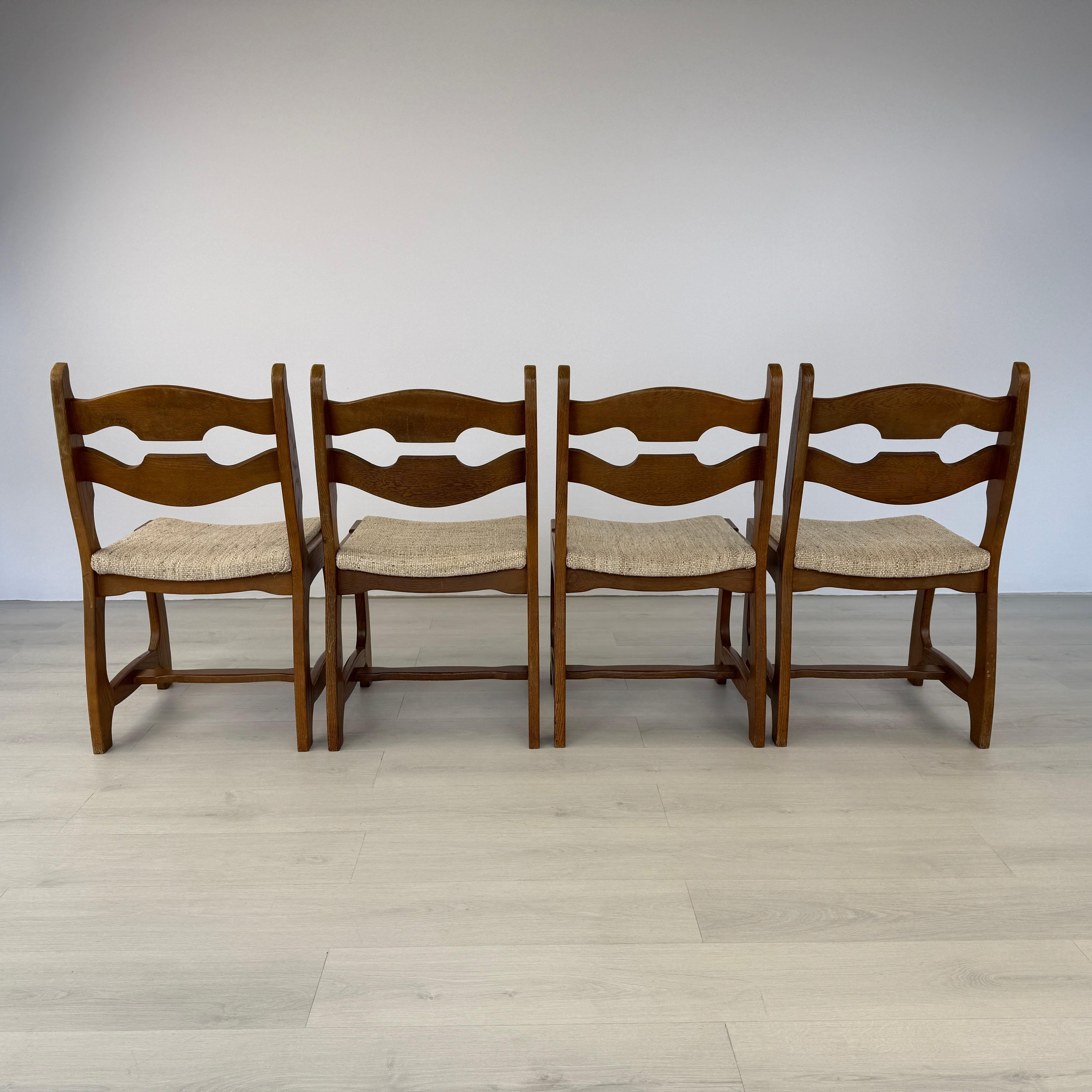 Fabric Brutalist Razor Blade Dining Chairs – Set of 4 For Sale