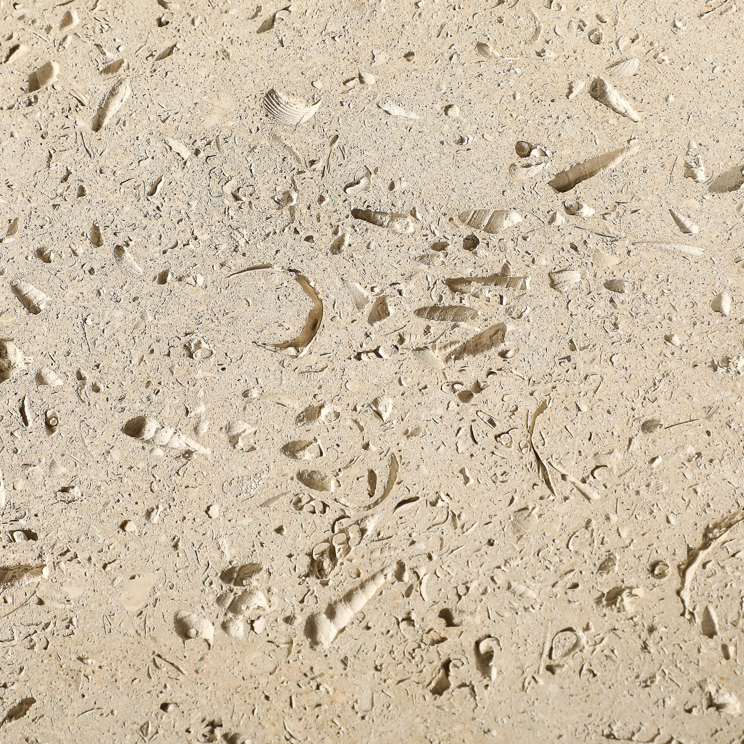 20th Century Brutalist Rebar and Fossilized Limestone Dining Table For Sale