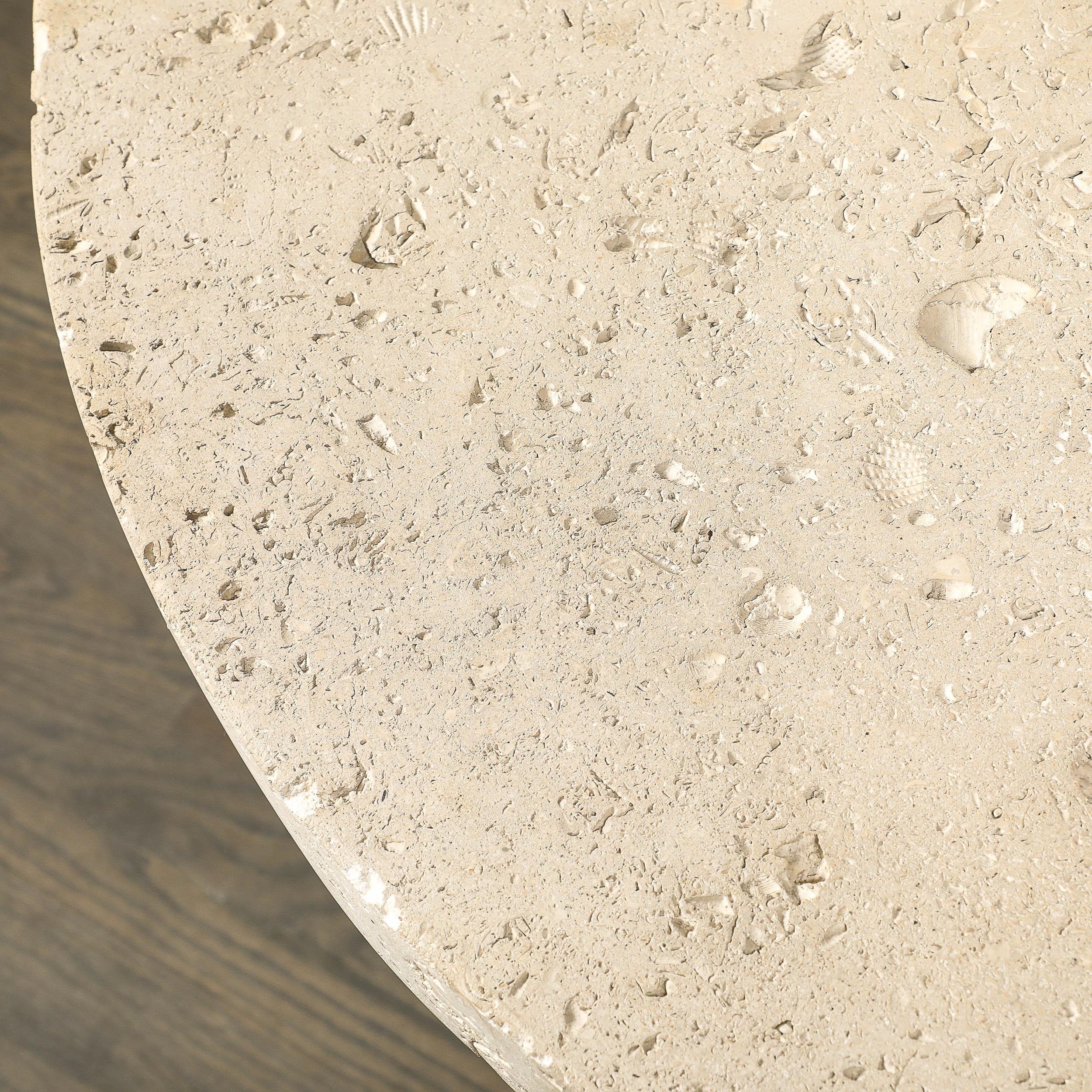 Brutalist Rebar and Fossilized Limestone Dining Table For Sale 2