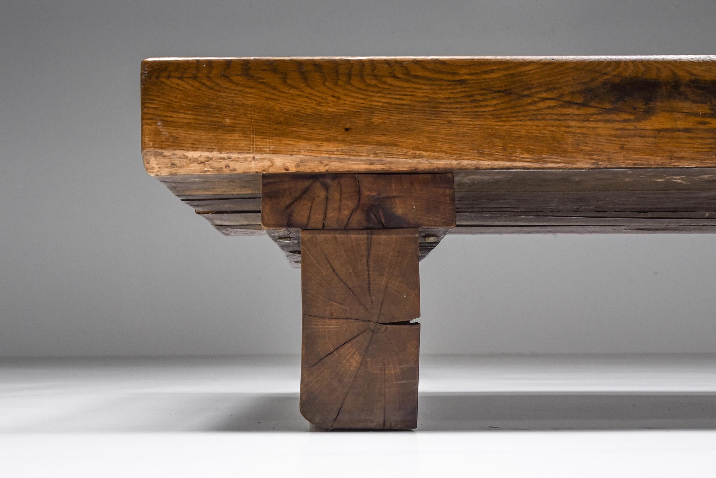 Italian Brutalist Rectangle Coffee Table, Wabi-Sabi, Axel Vervoordt Style, Mid-Century
