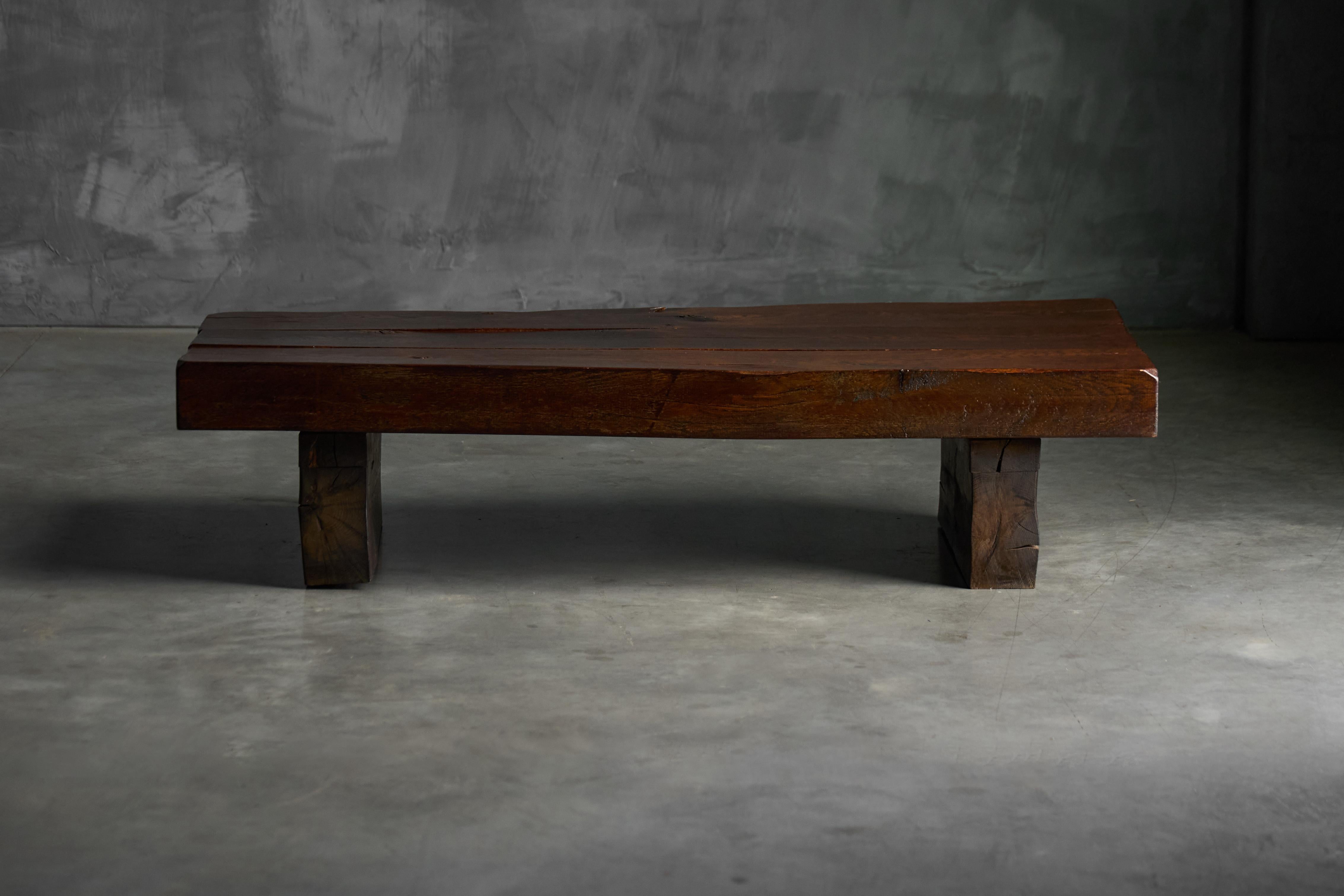 Brutalist Rectangular Coffee Table, France, 1950s For Sale 4