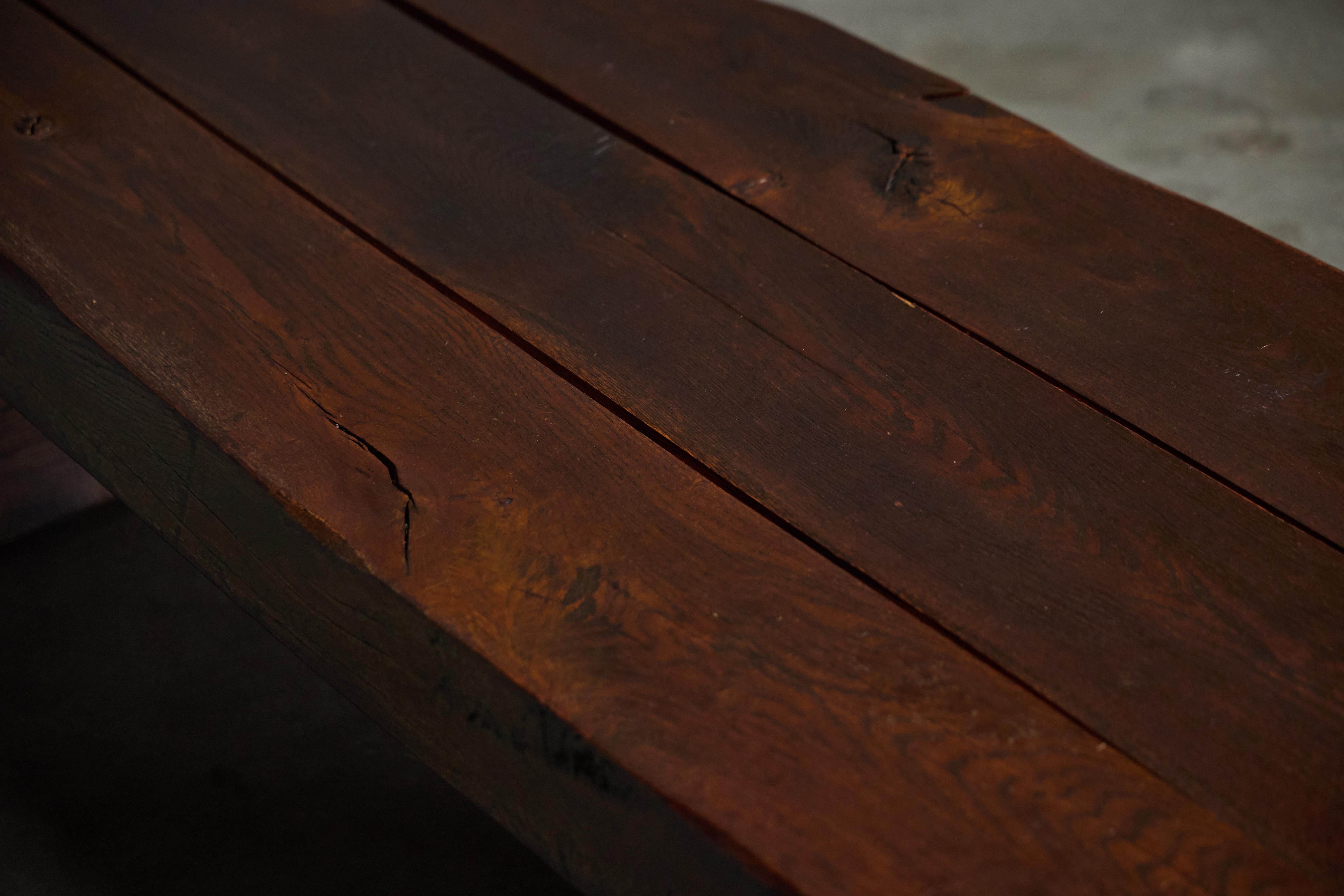 Brutalist Rectangular Coffee Table, France, 1950s For Sale 7