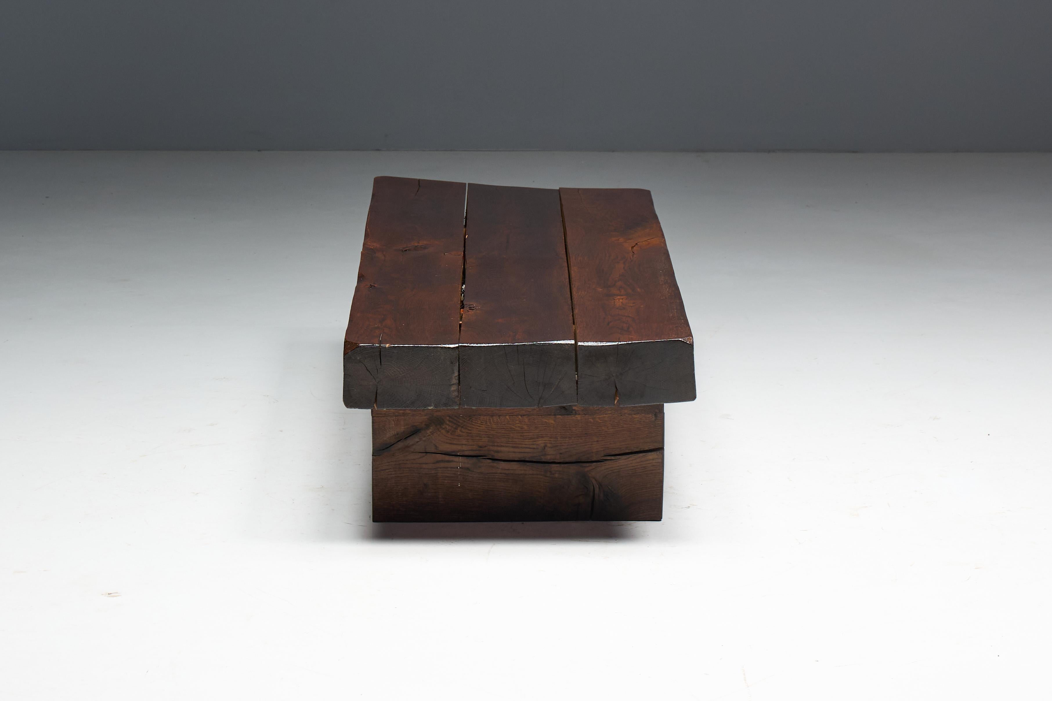 Brutalist Rectangular Coffee Table, France, 1950s For Sale 10