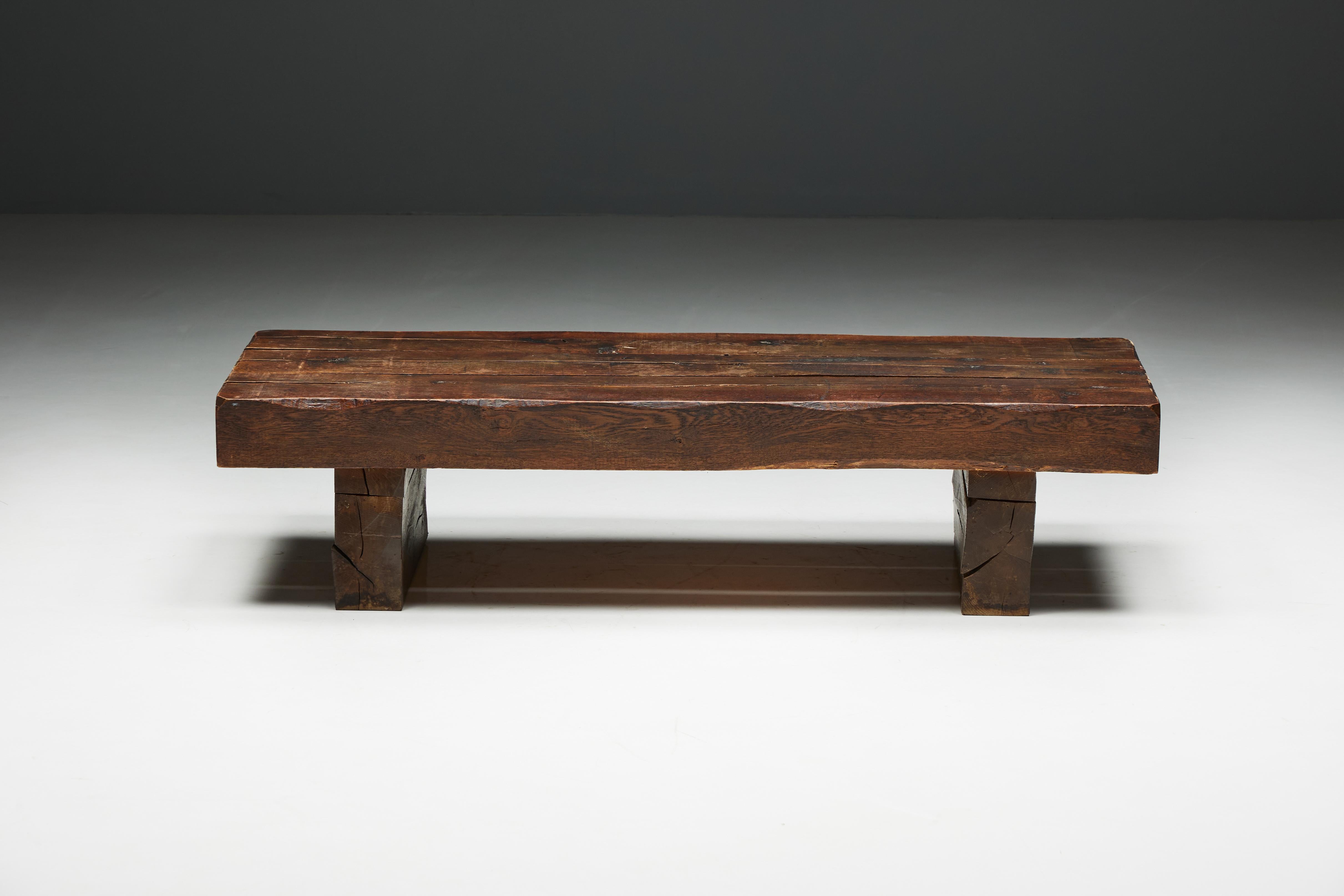 Brutalist Rectangular Coffee Table, France, 1950s In Excellent Condition For Sale In Antwerp, BE