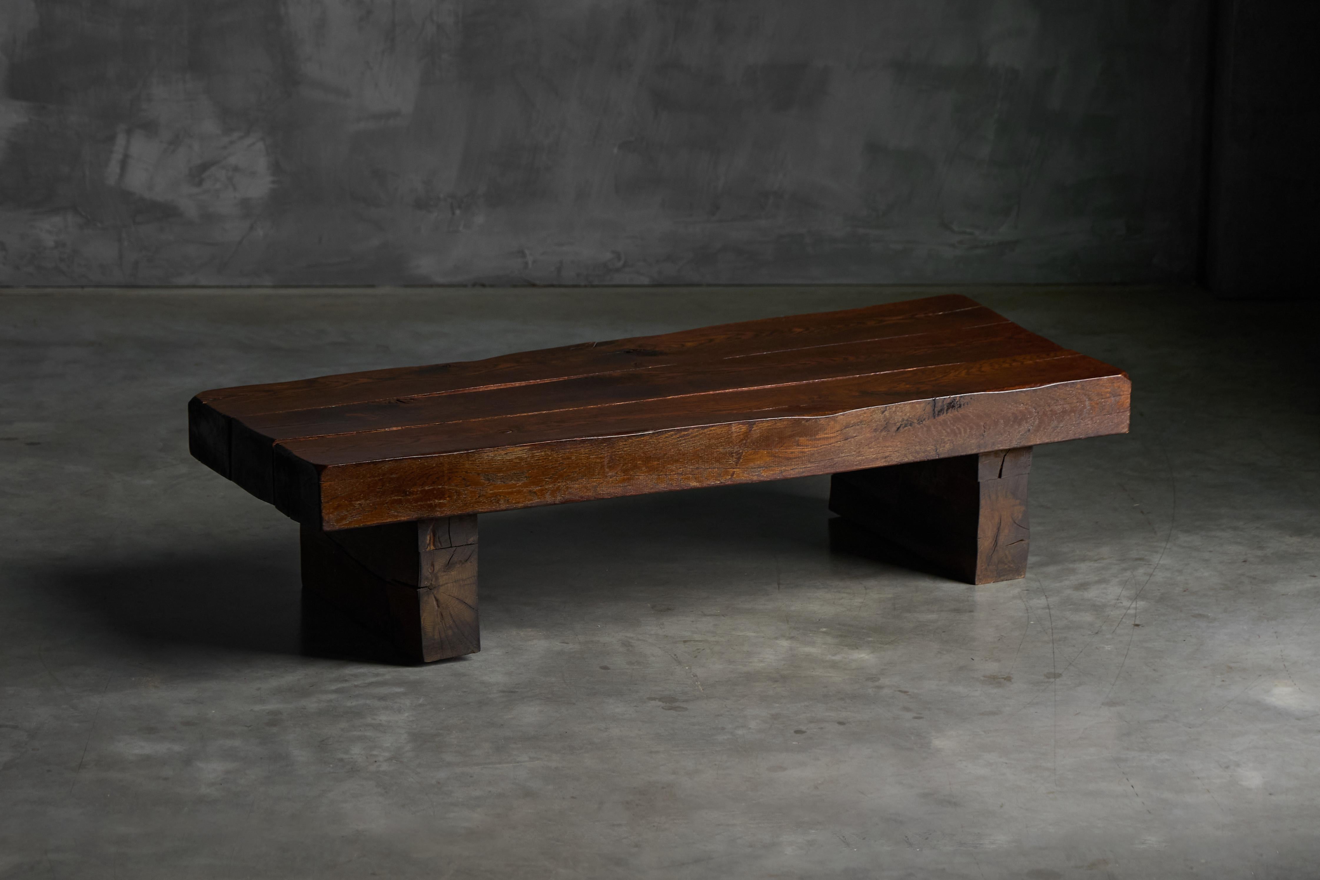 Brutalist Rectangular Coffee Table, France, 1950s For Sale 2