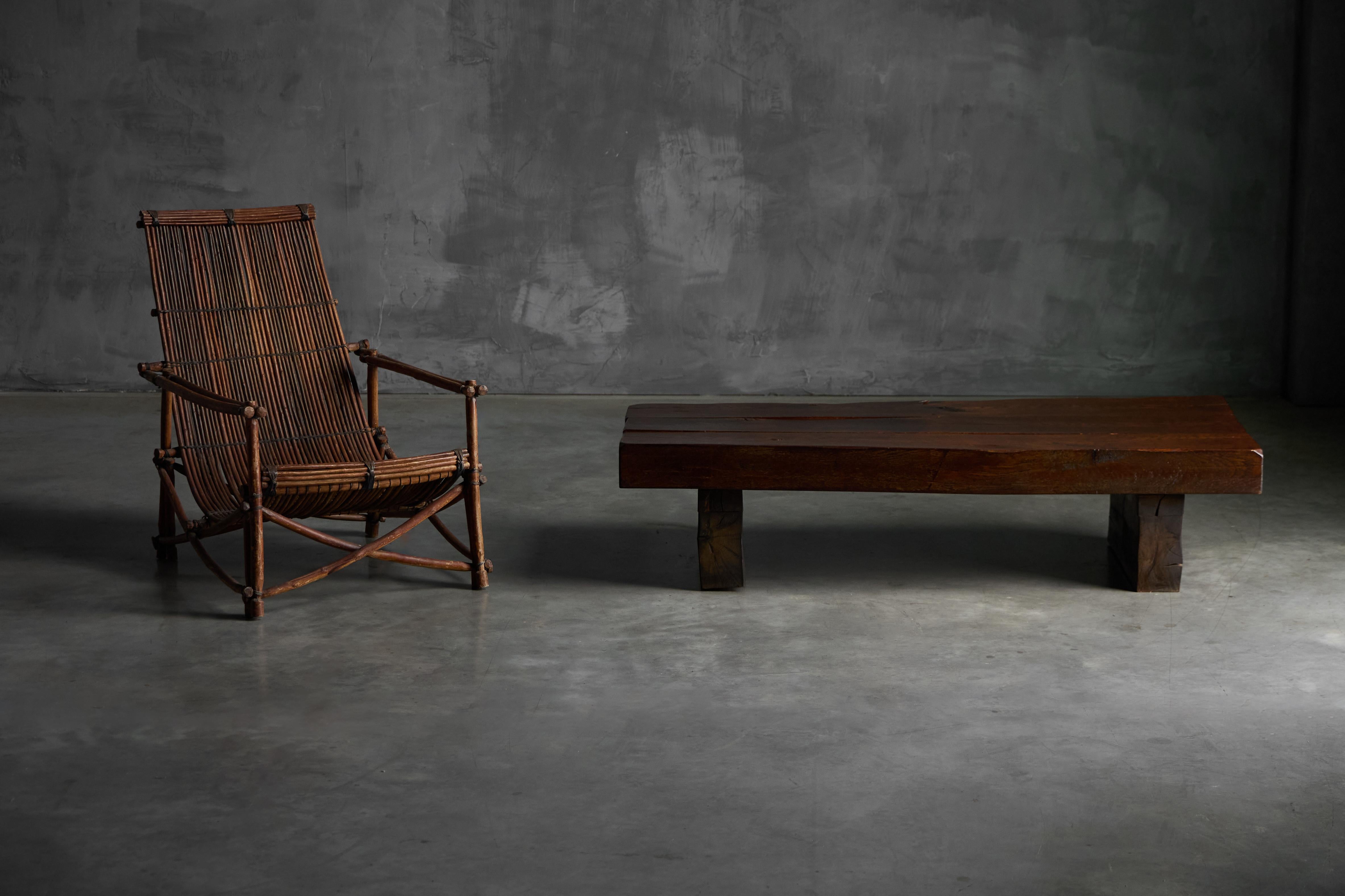 Brutalist Rectangular Coffee Table, France, 1950s For Sale 3