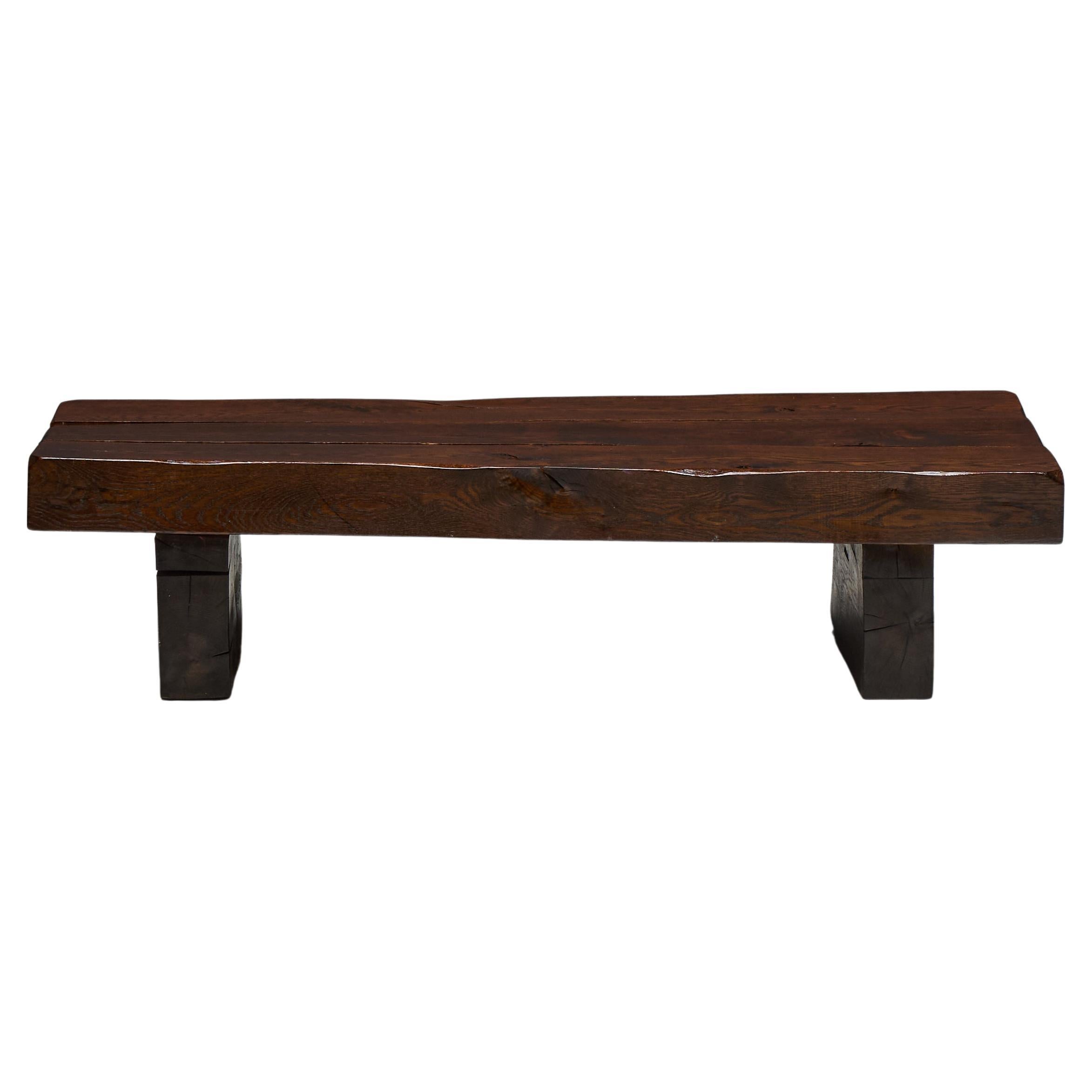 Brutalist Rectangular Coffee Table, France, 1950s For Sale