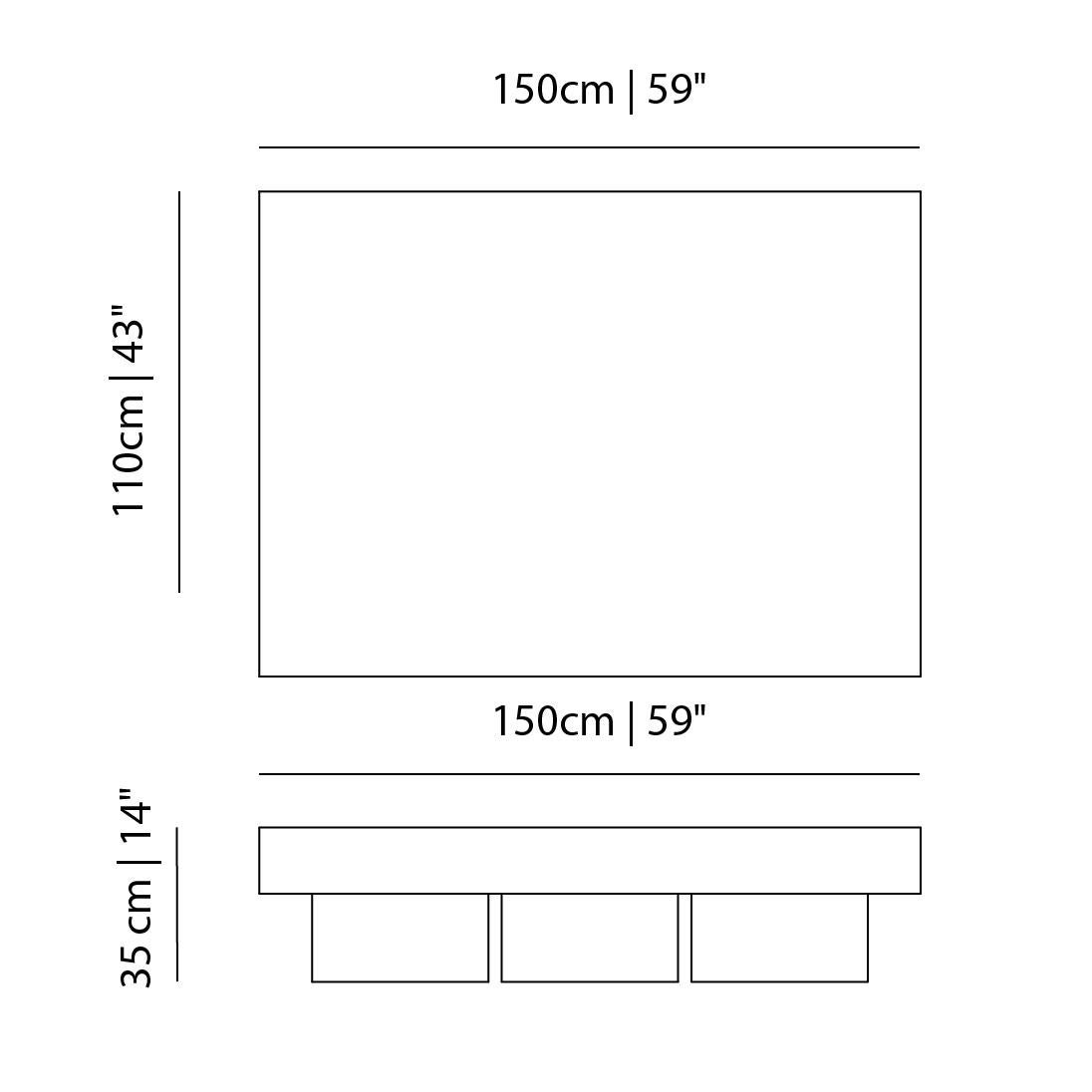 Table basse rectangulaire brutaliste en placage de bois chaud, Podio par NONO en vente 1