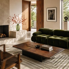 Brutalist Rectangular Slate Stone Agate Coffee Table by Sculptor Paul Kingma
