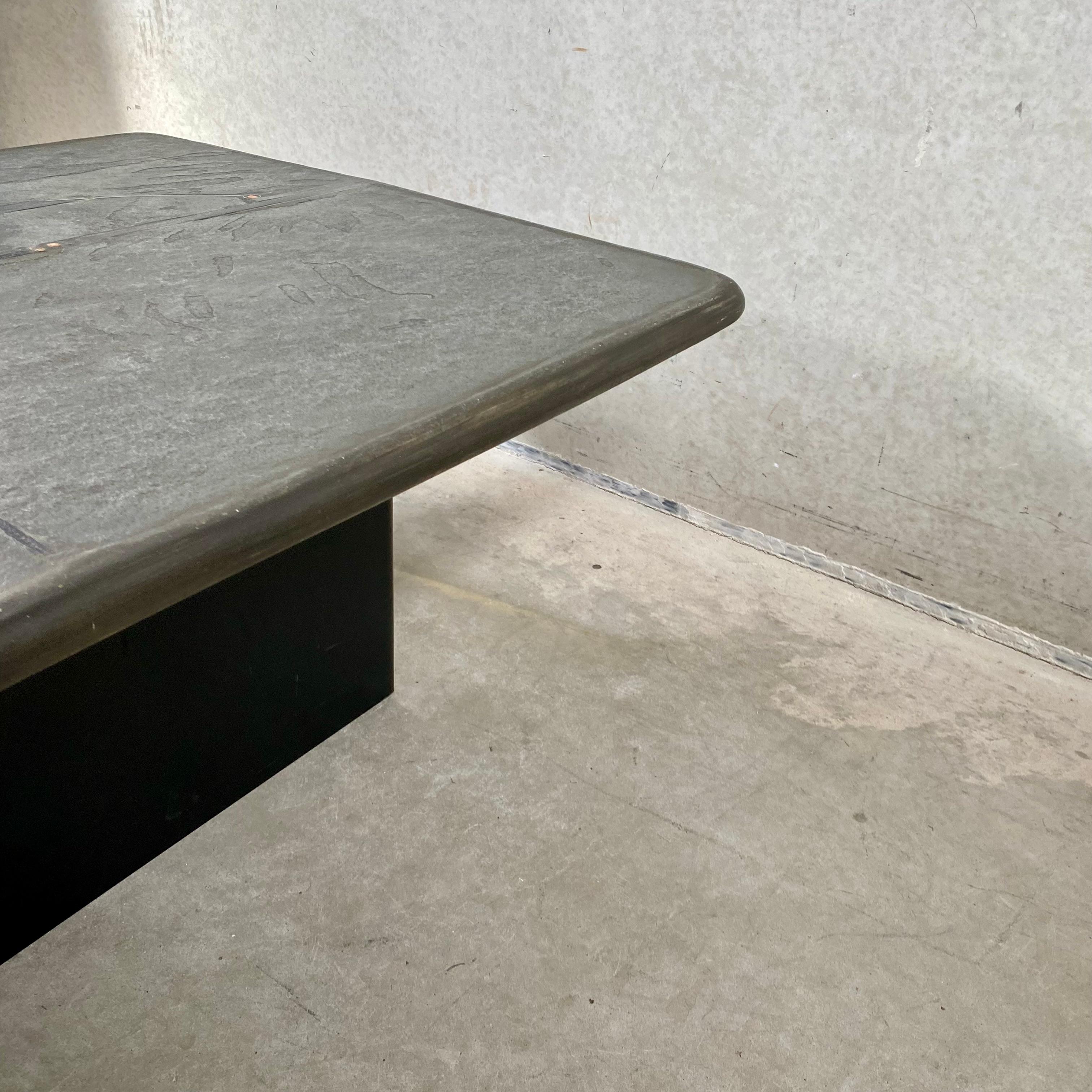 Brutalist Rectangular Slate Stone Coffee Table by Sculpter Paul Kingma 1996 3