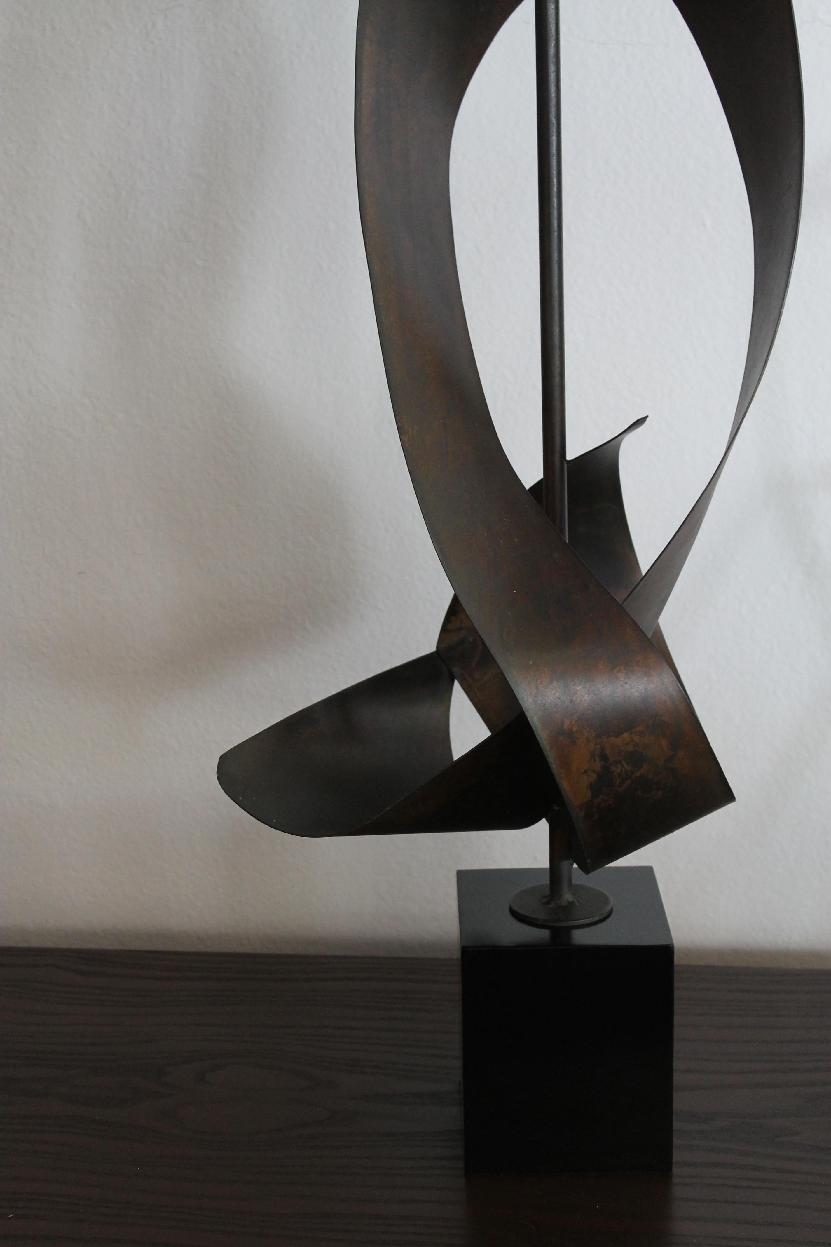 American Brutalist Ribbon Cut Lamp by Richard Barr and Harold Weiss for Laurel
