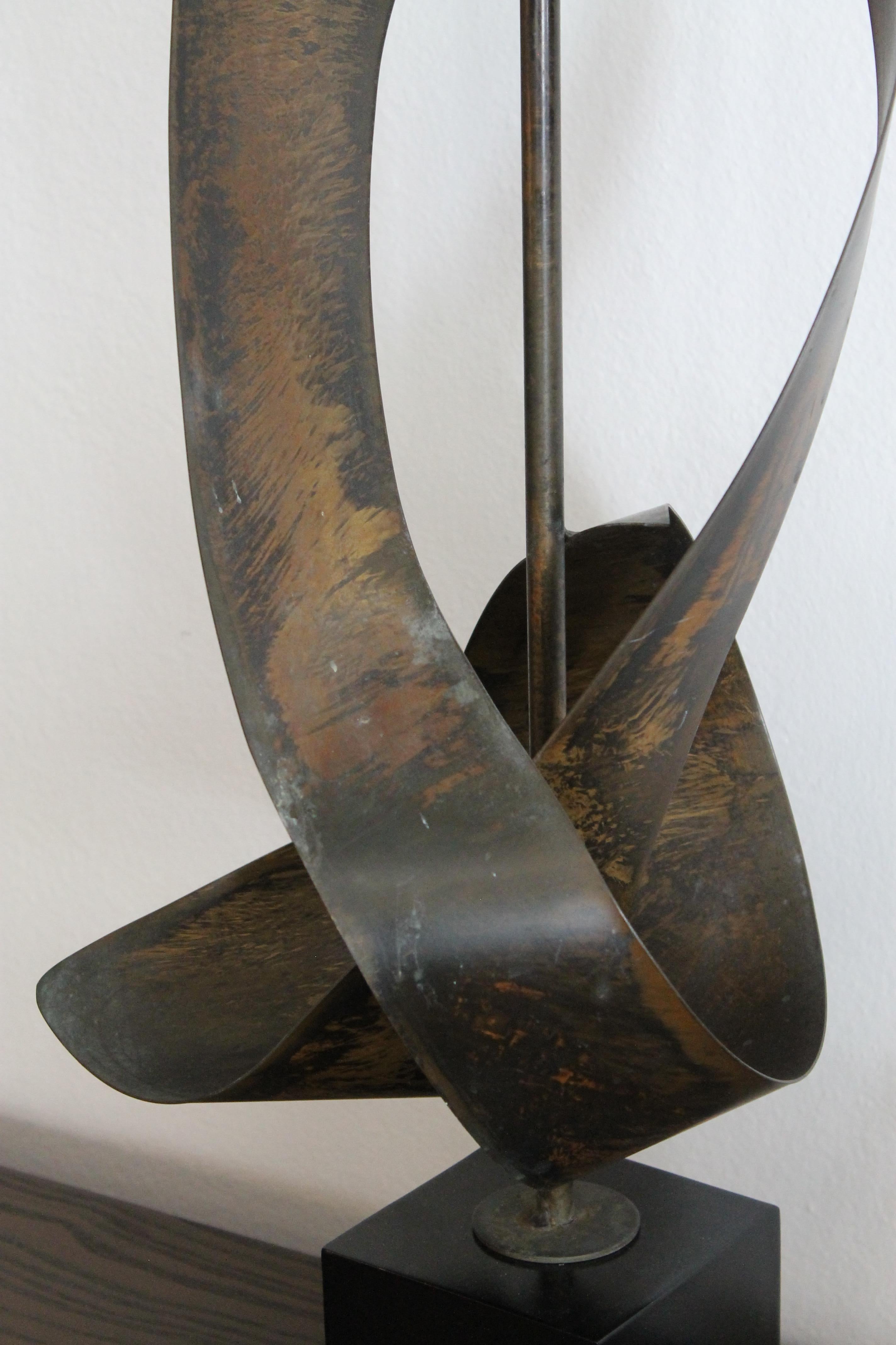 Mid-Century Modern Brutalist Ribbon Cut Lamp by Richard Barr and Harold Weiss for Laurel