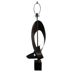 Brutalist Ribbon Cut Lamp by Richard Barr and Harold Weiss for Laurel