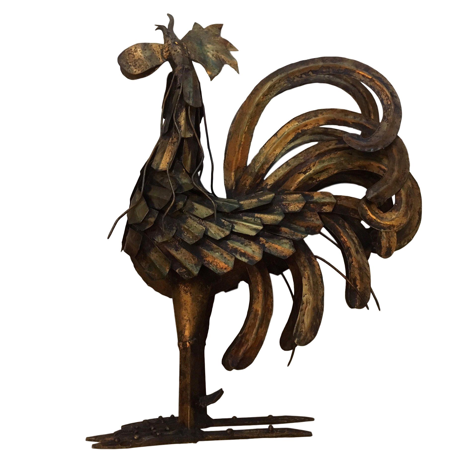 Scultura da parete di gallo brutalista