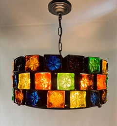 Brutalist Round Chandelier by Felipe Derflingher "Feders"