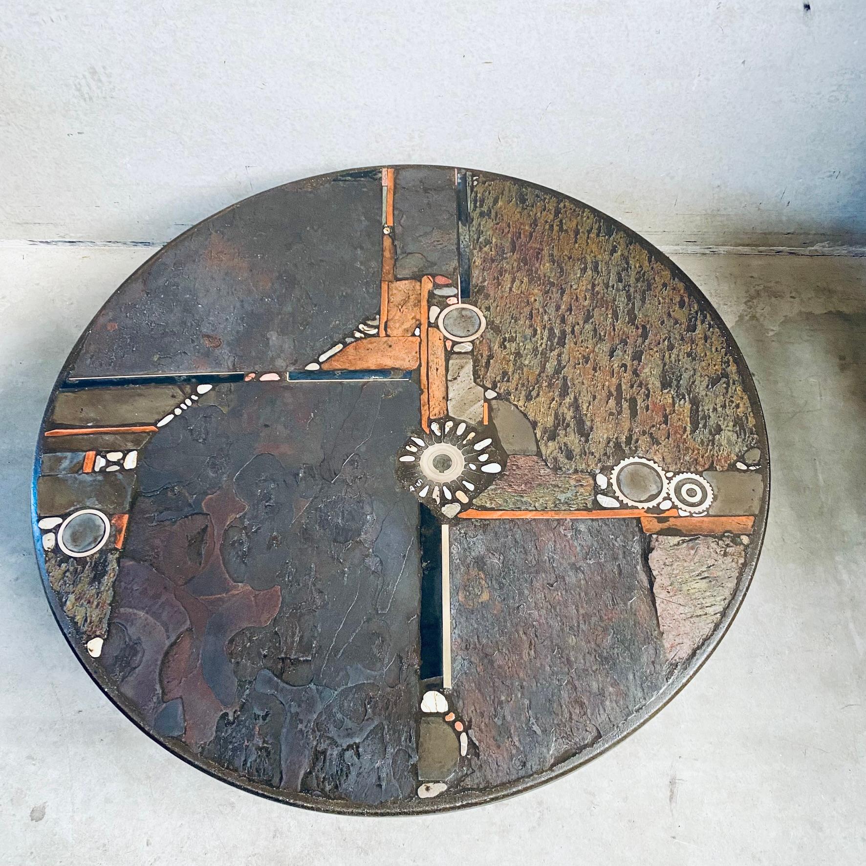 Brutalist Round Coffee Table by Sculptor Paul Kingma, Netherlands, 1984 6