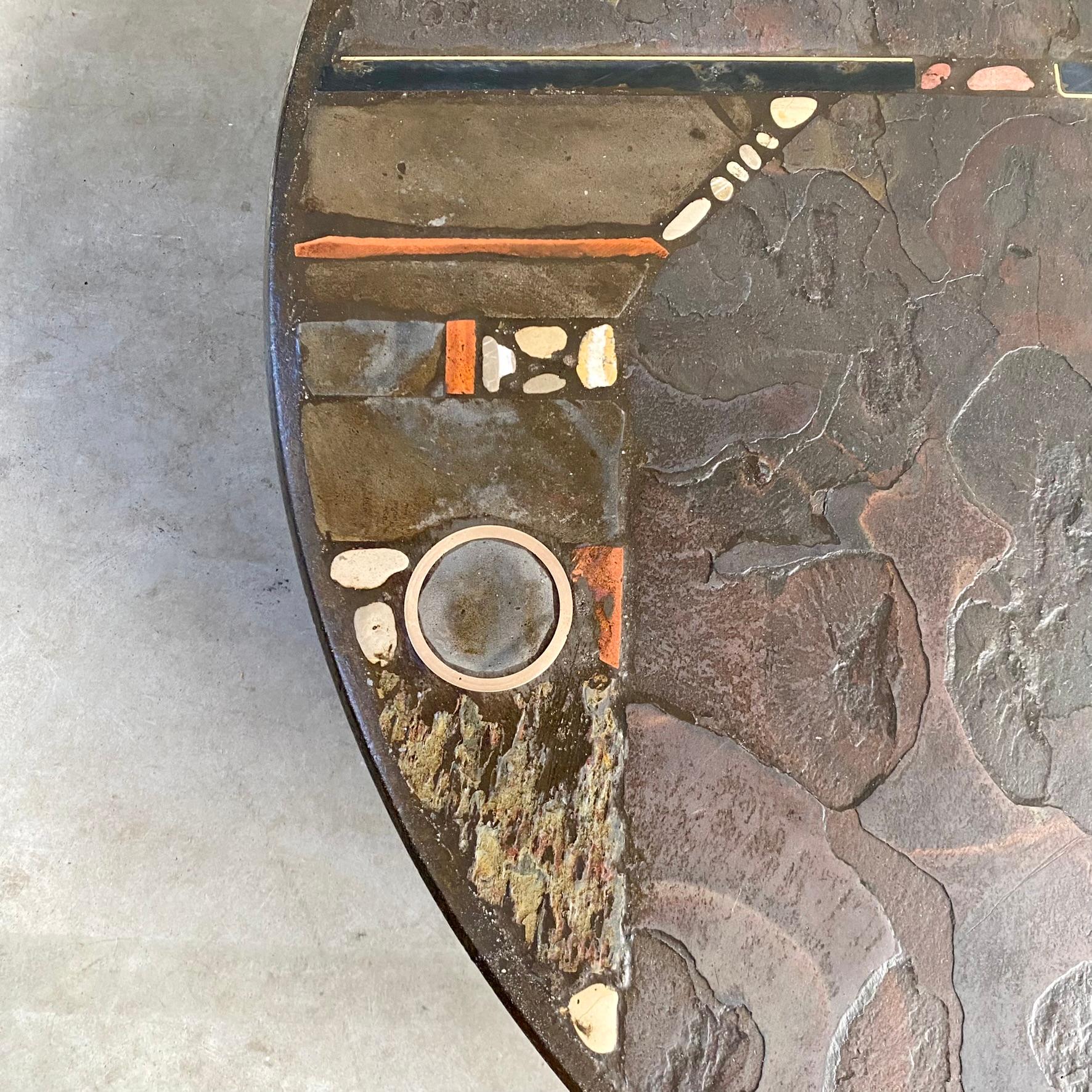 Brutalist Round Coffee Table by Sculptor Paul Kingma, Netherlands, 1984 For Sale 7
