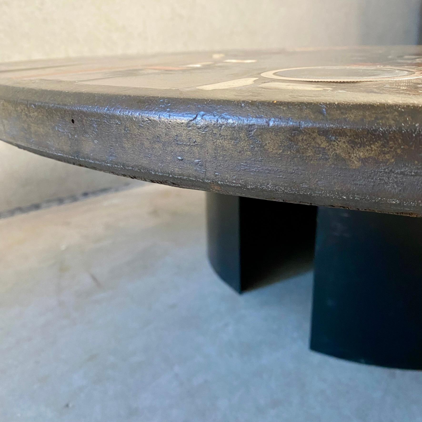 Brutalist Round Coffee Table by Sculptor Paul Kingma, Netherlands, 1984 10
