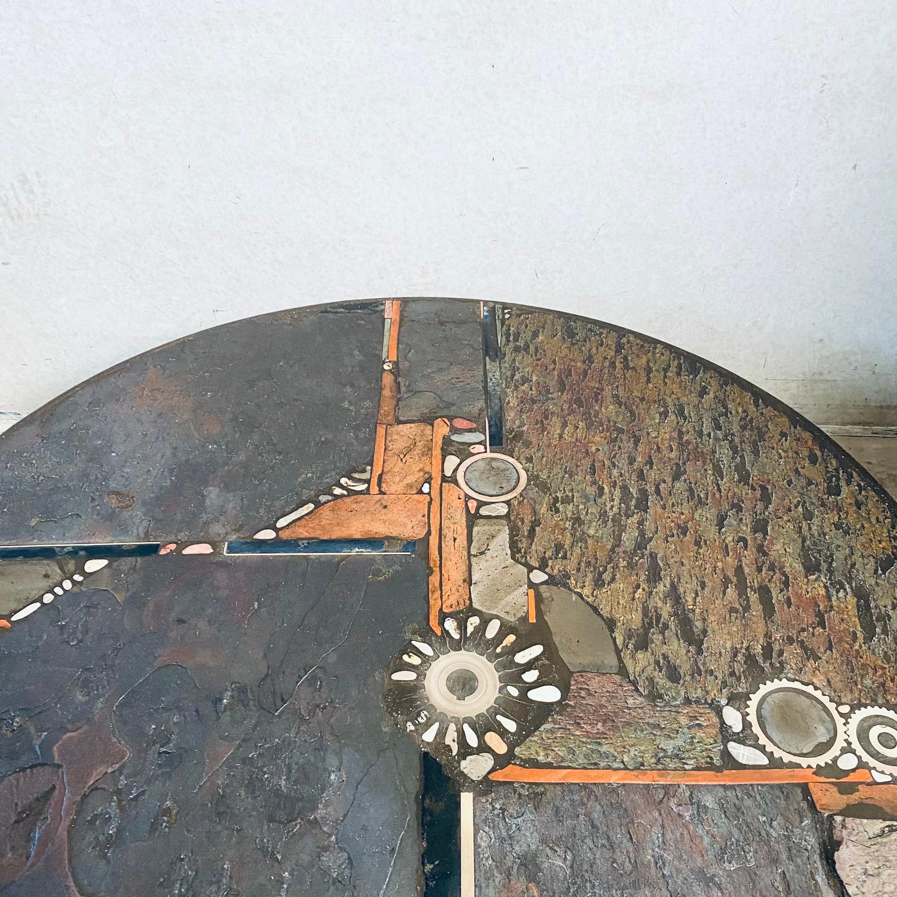 Table basse ronde brutaliste du sculpteur Paul Kingma, Pays-Bas, 1984 en vente 4