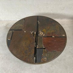 Brutalist Round Coffee Table by Sculptor Paul Kingma, Netherlands, 1985