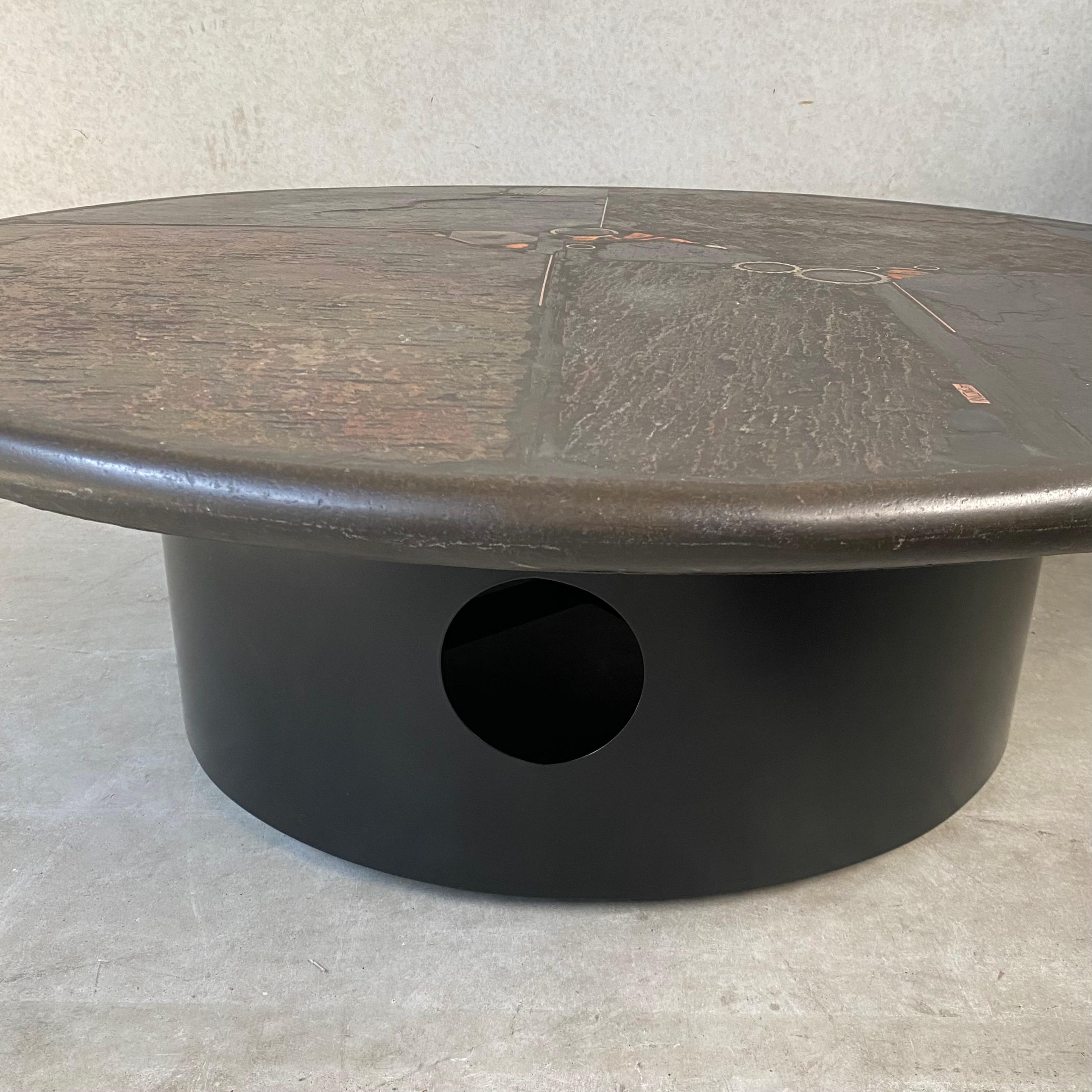 Brutalist Stone Round Coffee Table by Sculptor Paul Kingma, Netherlands, 1987 5