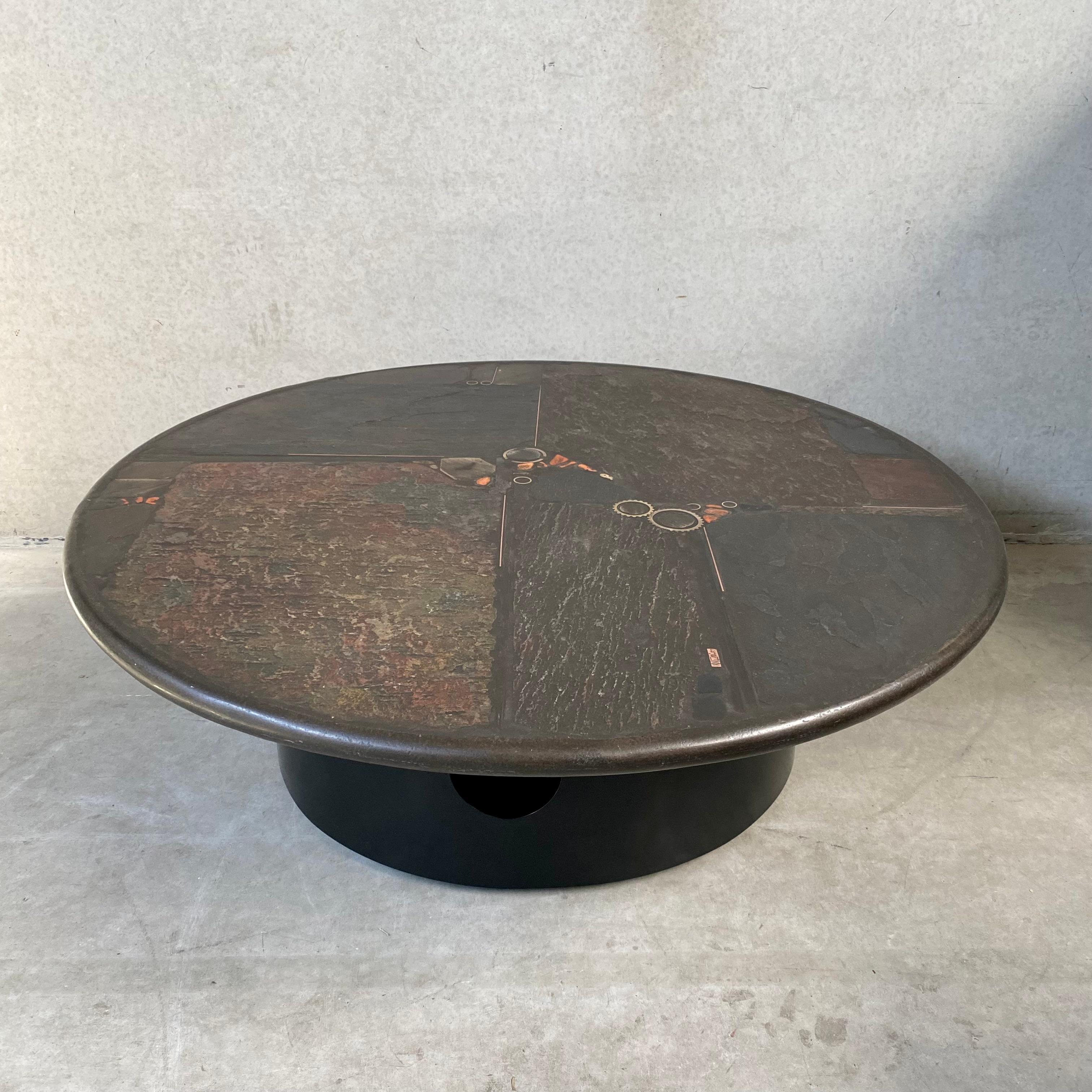 Brutalist Stone Round Coffee Table by Sculptor Paul Kingma, Netherlands, 1987 7
