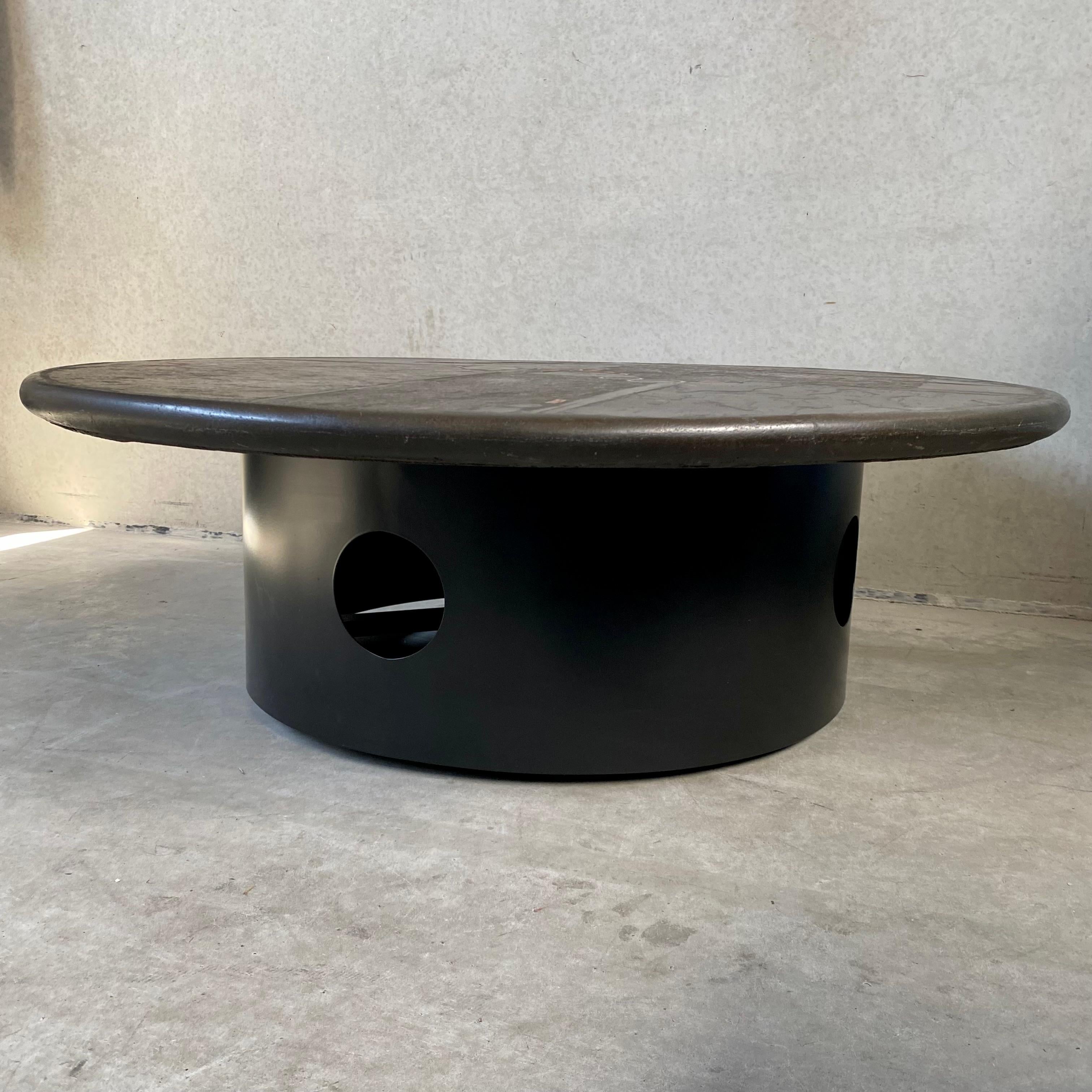 Brutalist Stone Round Coffee Table by Sculptor Paul Kingma, Netherlands, 1987 8