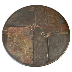 Table basse ronde en pierre brutaliste du sculpteur Paul Kingma, Pays-Bas, 1987