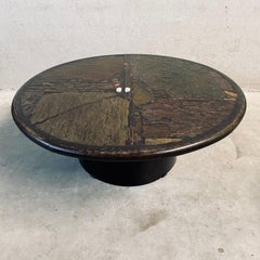 Brutalist Round Coffee Table by Sculptor Paul Kingma, Netherlands, 1989