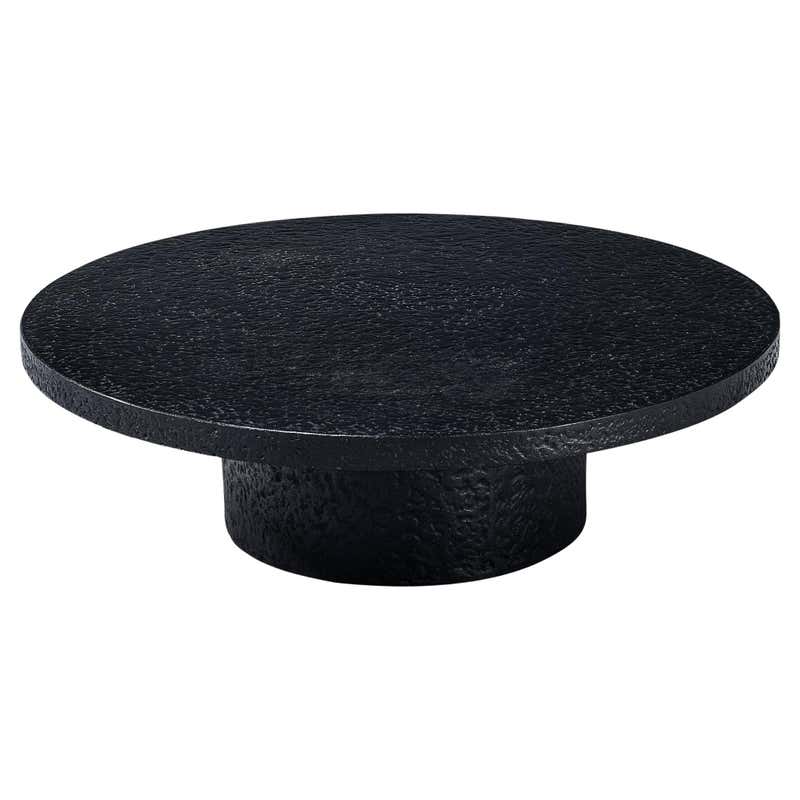 Round Stone Iron Look Cocktail Table For Sale at 1stDibs