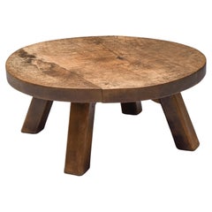 Brutalist Round Coffee Table, Wabi-Sabi, Axel Vervoordt Style, Mid-Century