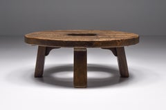 Brutalist Round Coffee with Holetable, Wabi-Sabi, Axel Vervoordt Style