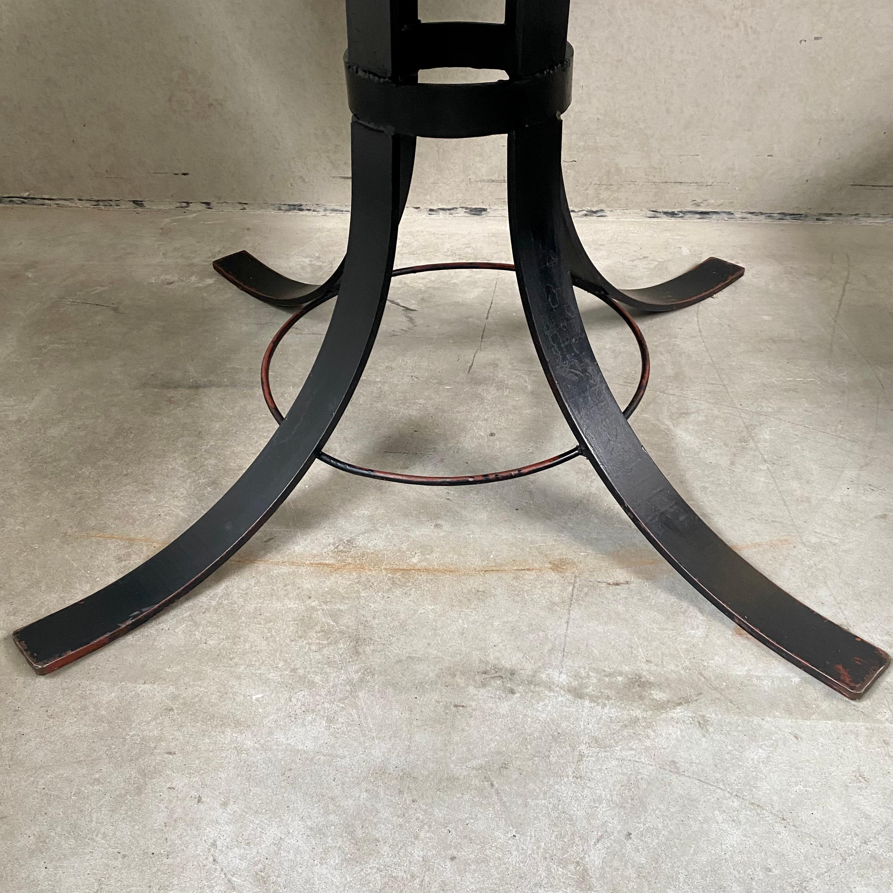Brutalist Art Round Dining Table With Cast Iron Base By Paul Kingma Agate 1980 For Sale 3