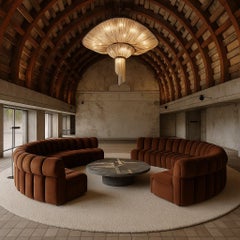 Brutalist Round Grey Slate Stone Coffee Table by Sculptor Paul Kingma