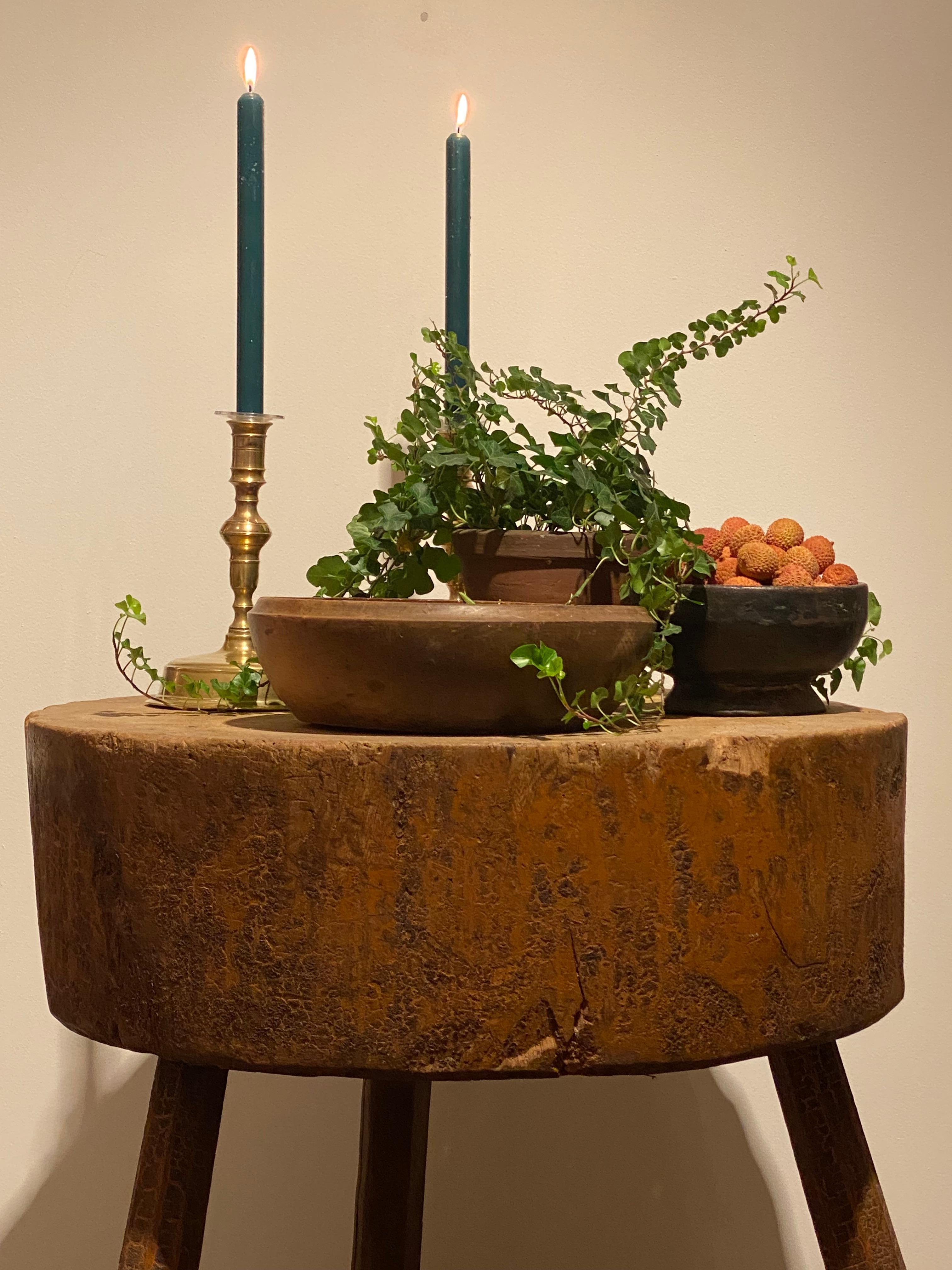 Brutalist round Tripod Table 7