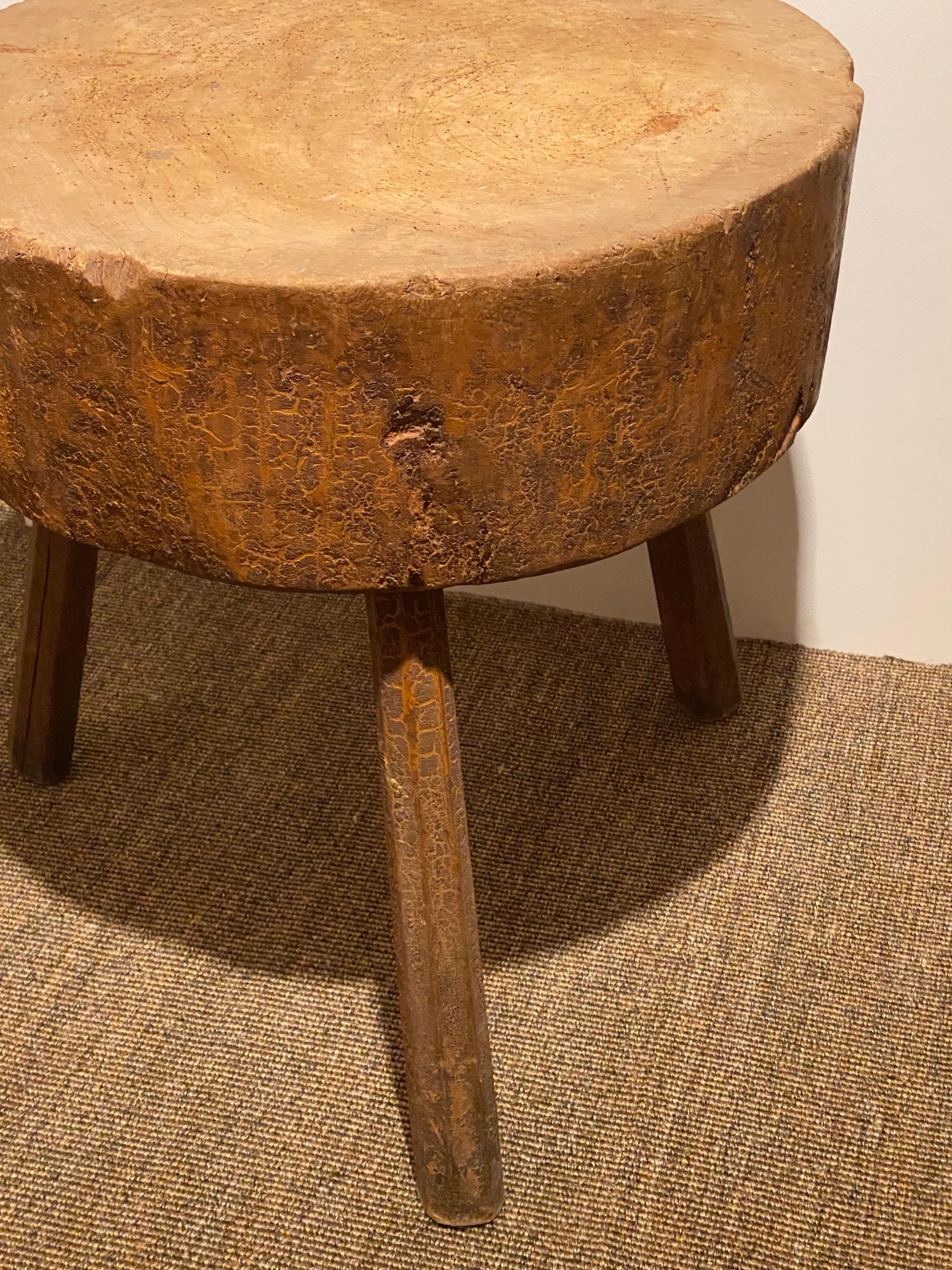 Brutalist round Tripod Table 2