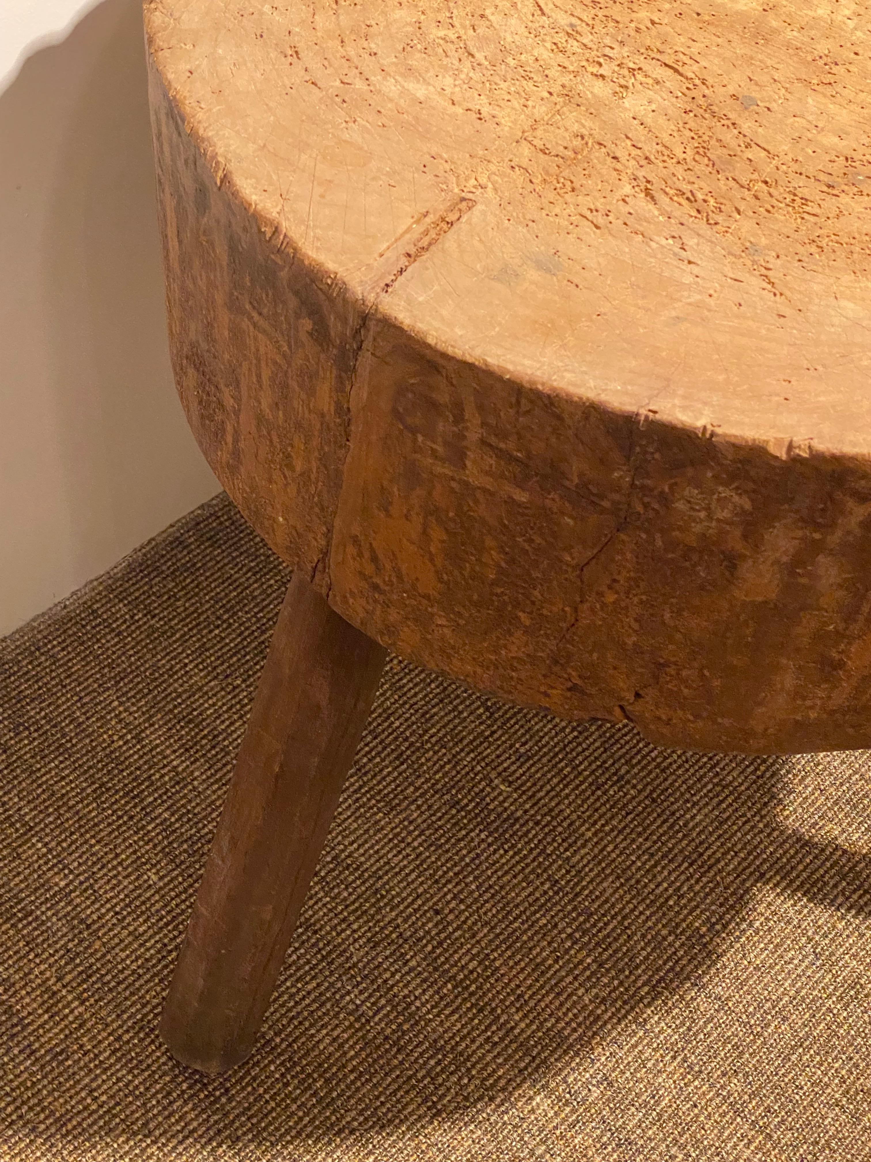 Brutalist round Tripod Table 3