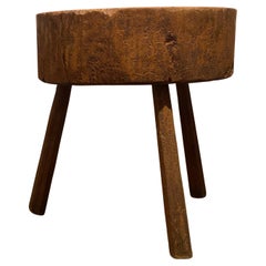 Brutalist round Tripod Table