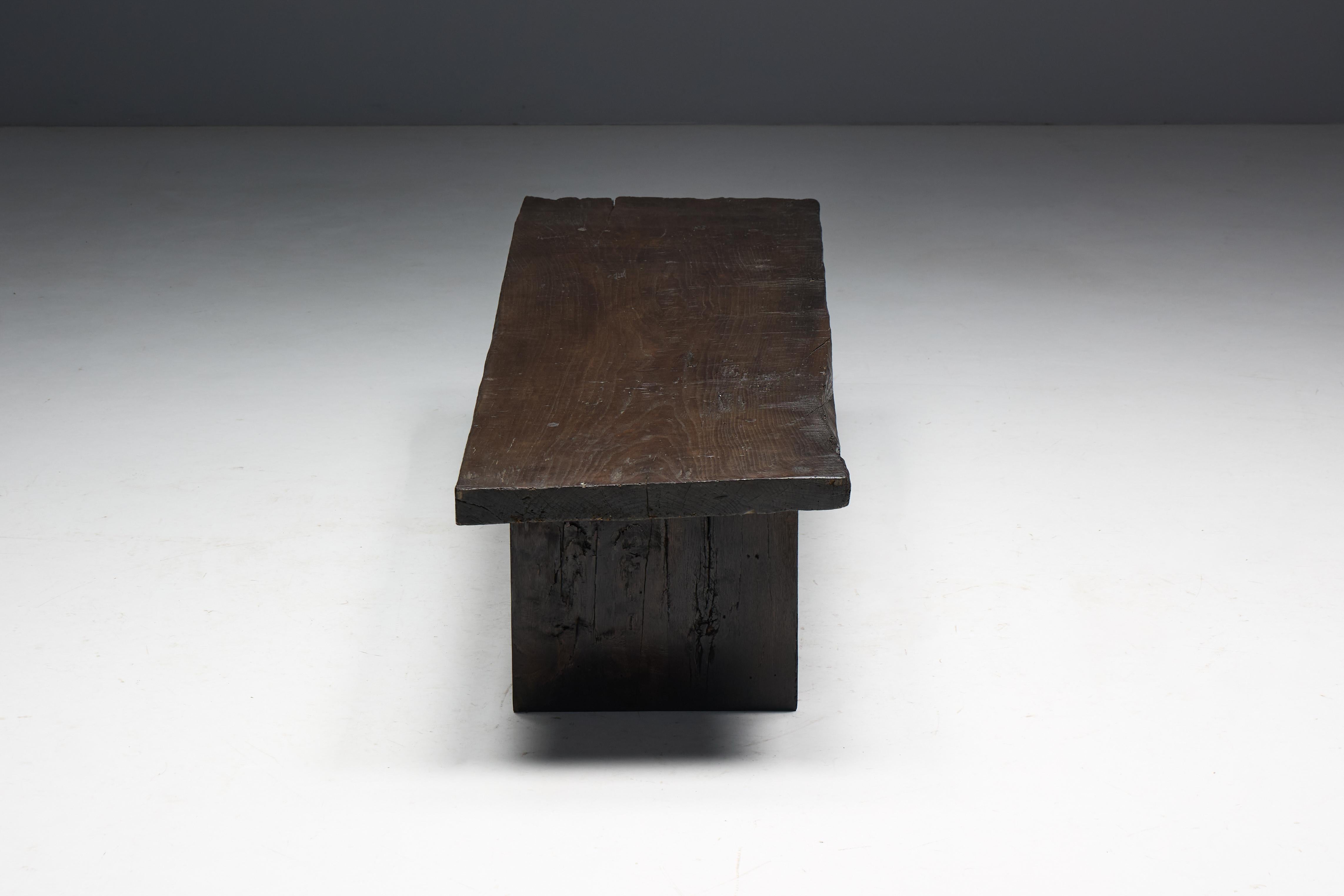 Brutalist Rustic Coffee Table - Late 18th Century For Sale 14