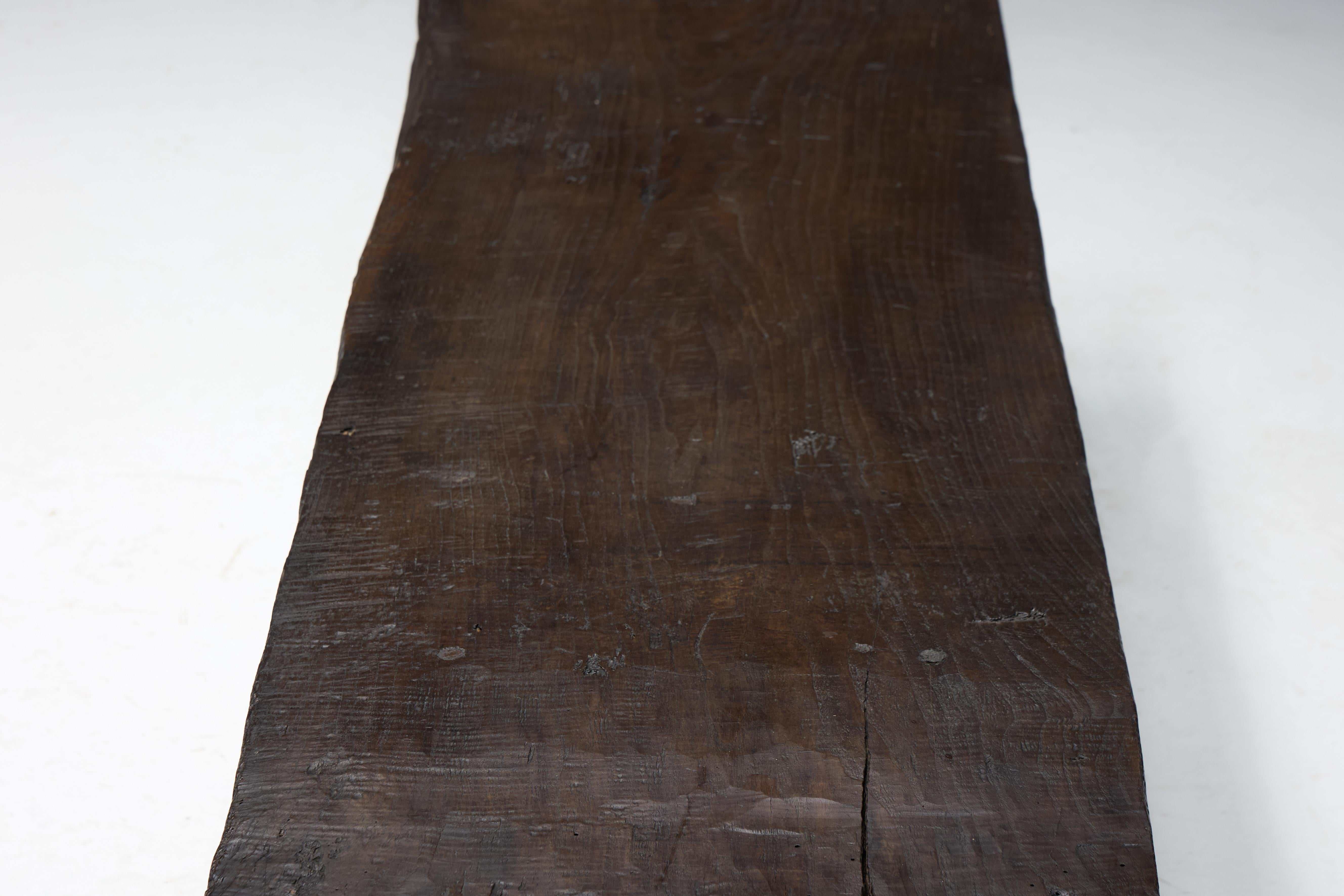 Brutalist Rustic Coffee Table - Late 18th Century For Sale 15