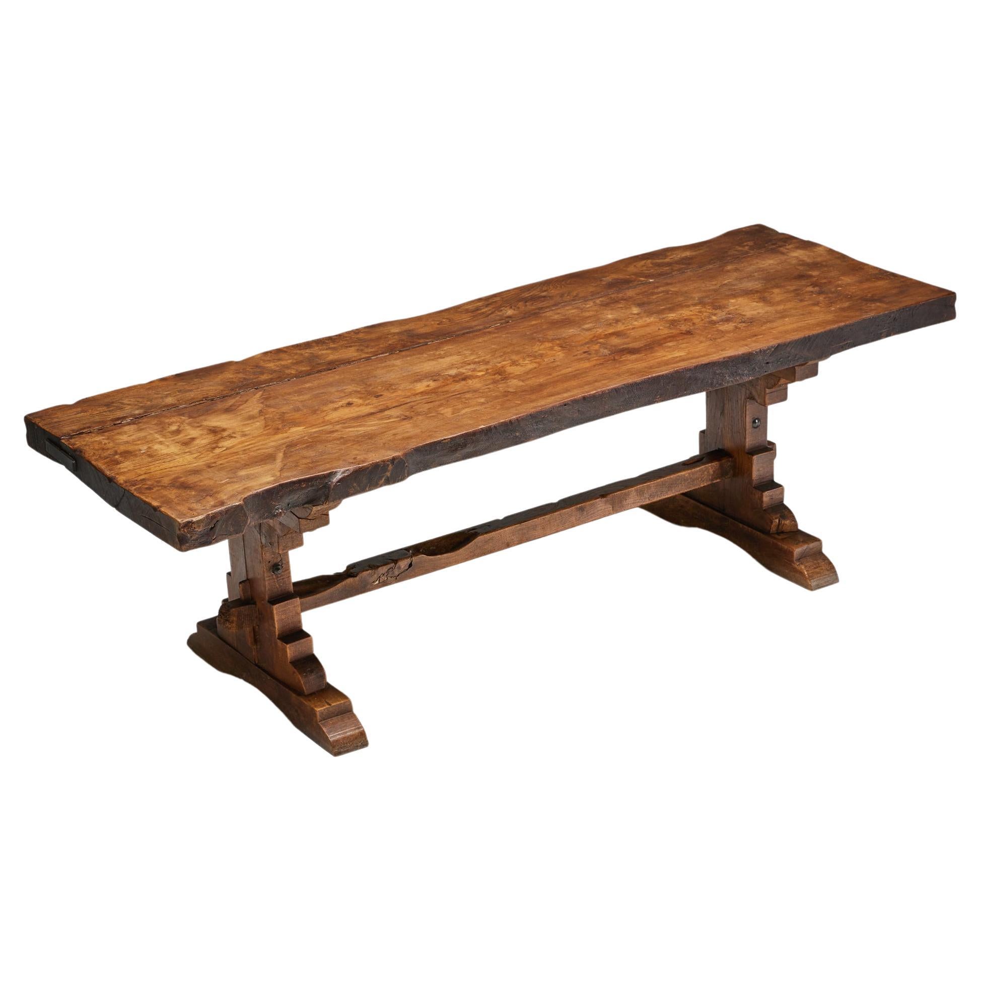 Brutalist Rustic Dining Table, France, Early 20th Century For Sale