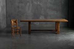 Brutalist Rustic Dining Table, France, Mid-20th Century