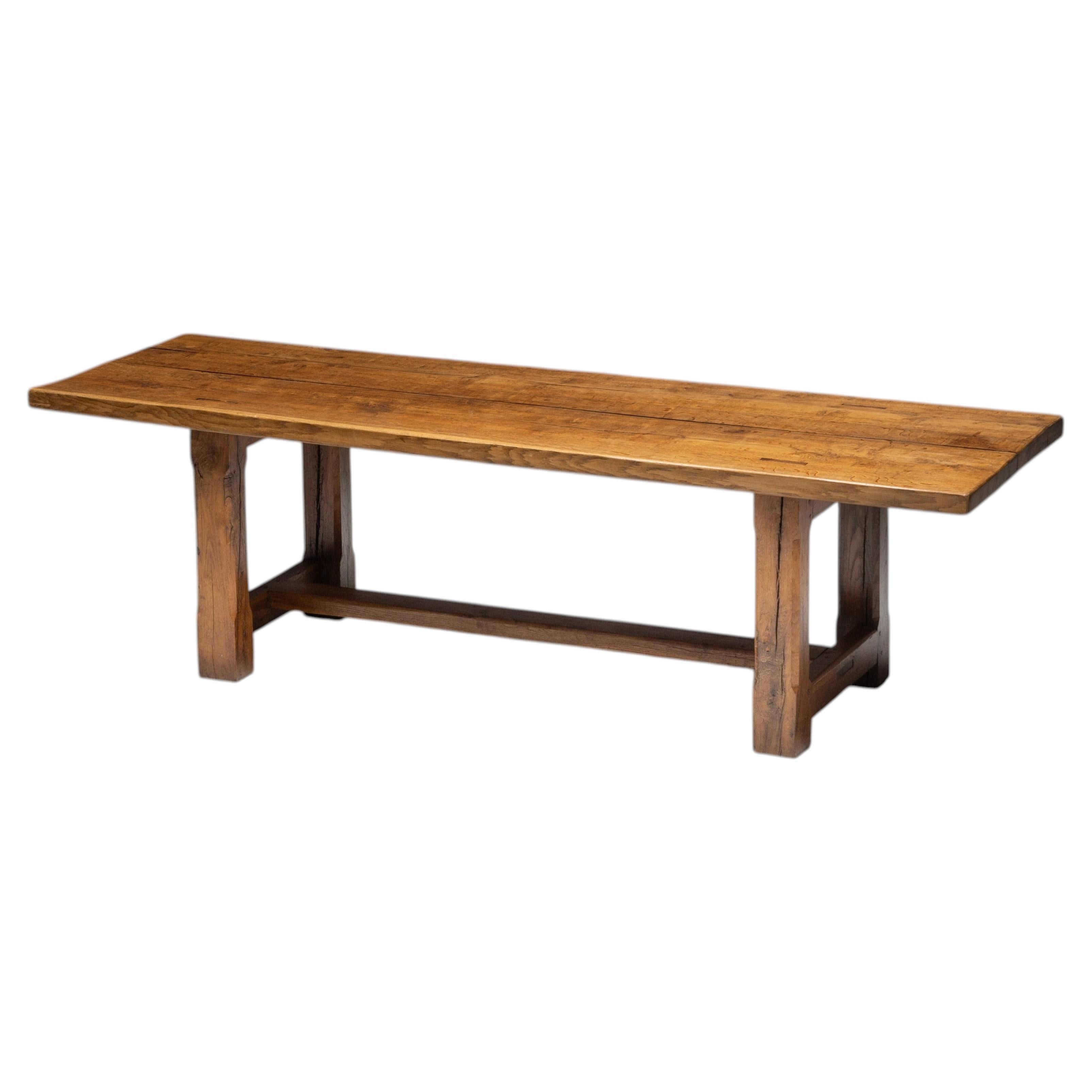 Brutalist Rustic Dining Table, France, Mid-20th Century