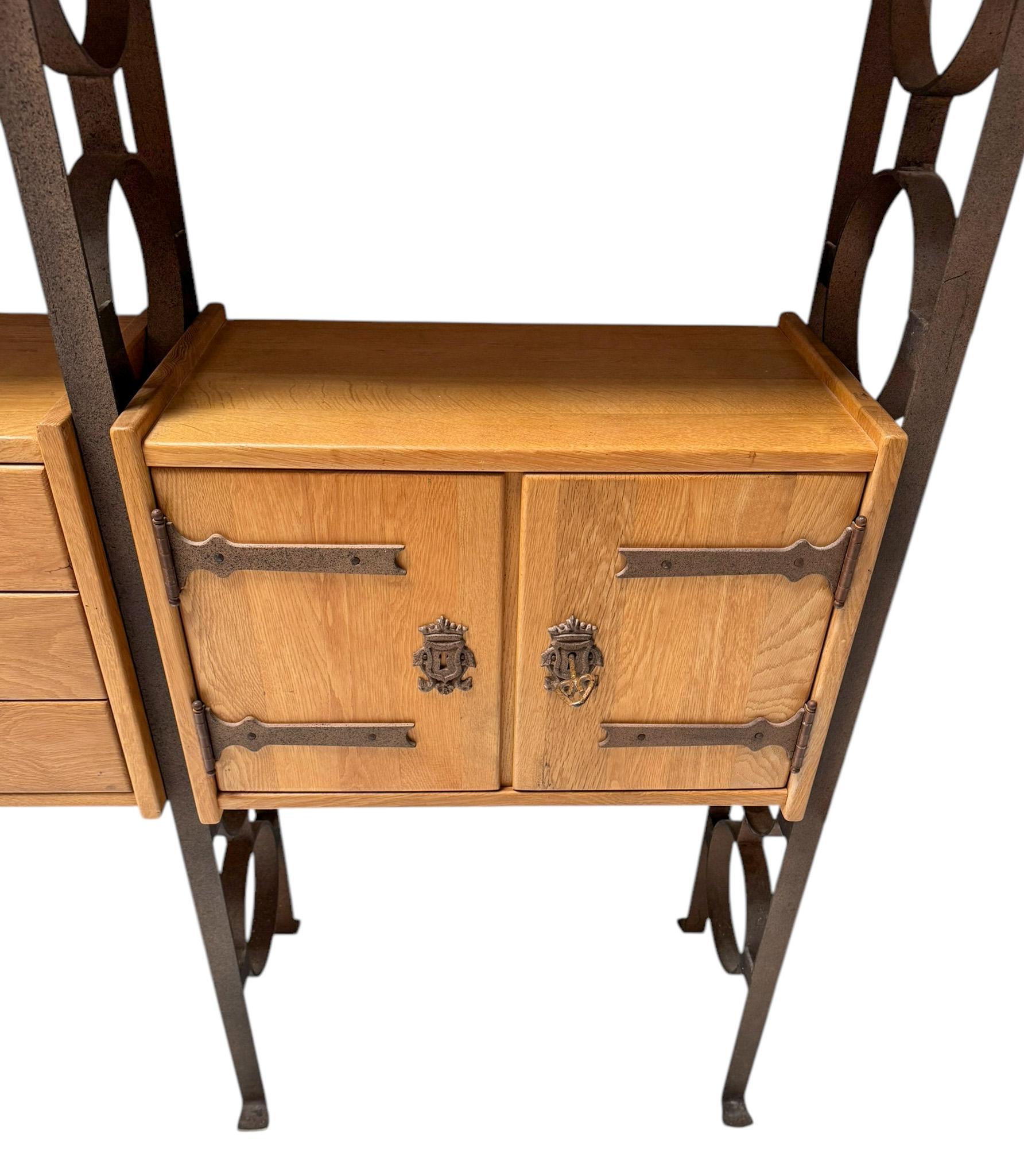 Brutalist Rustic Mid-Century Modern Freestanding Modular Wall Unit, 1980s For Sale 2
