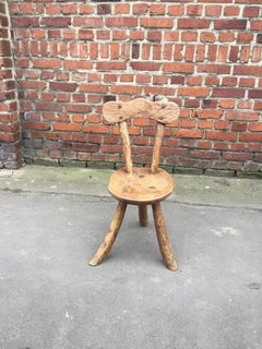 Brutalist Rustic Modern Sculptured Chair in Elm in the Style of Alexandre Noll