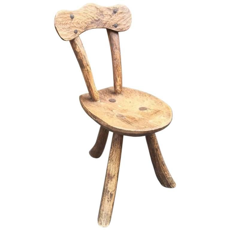 Brutalist Rustic Modern Sculptured Chair in Elm in the Style of Alexandre Noll For Sale