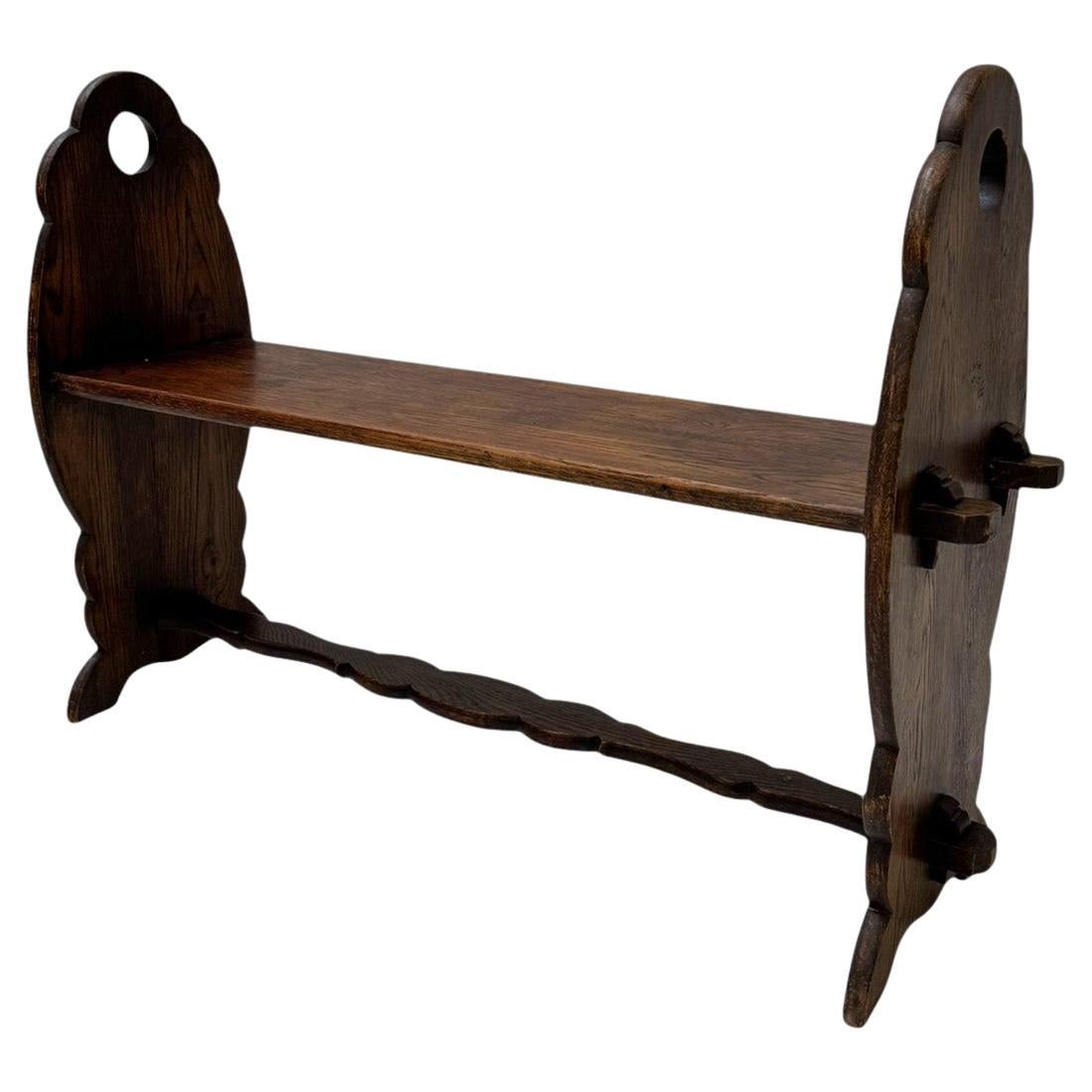 Brutalist Rustic Small Bench, 1960s For Sale