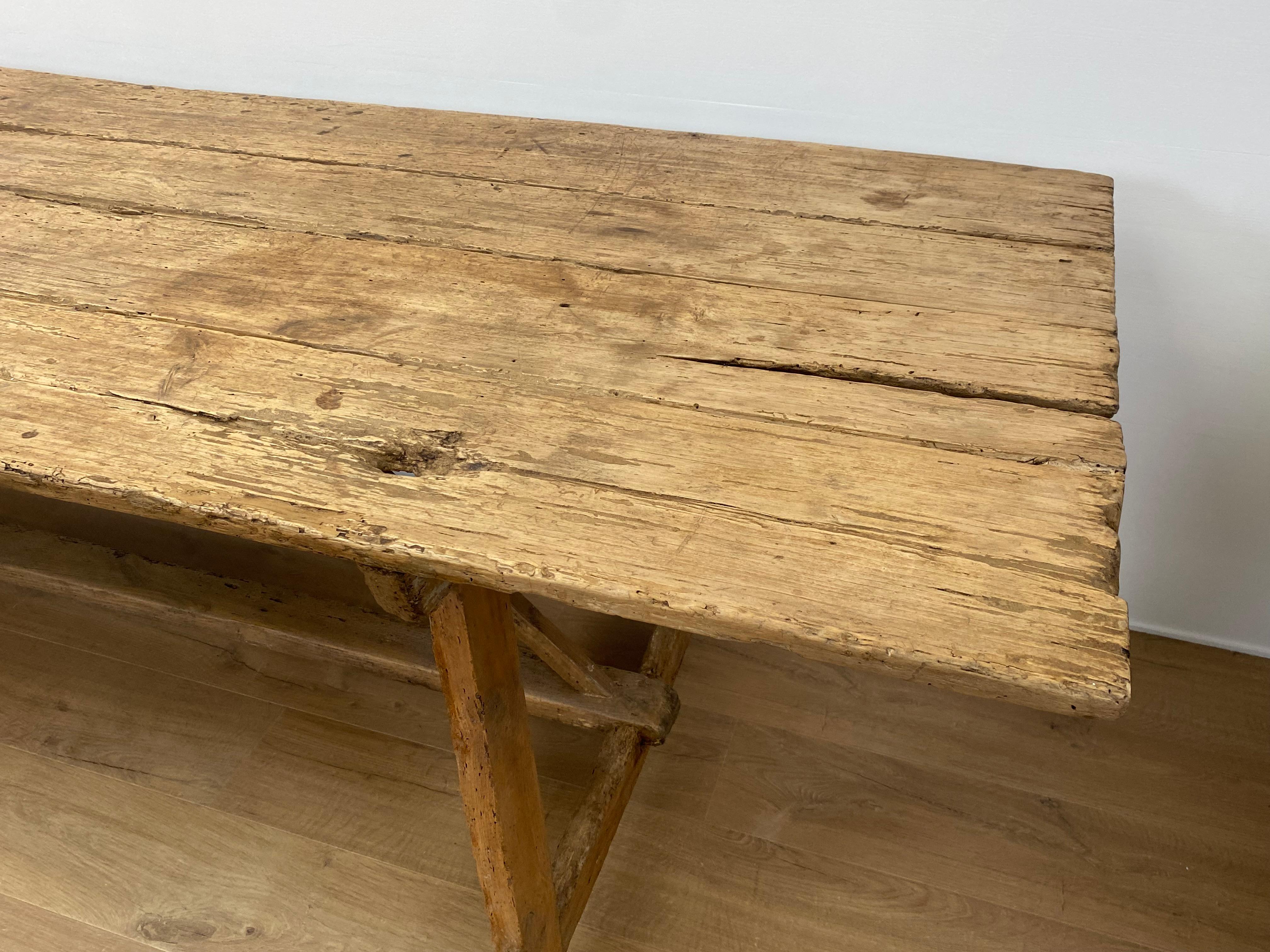 20th Century Brutalist, Rustic Spanish Farm Table For Sale