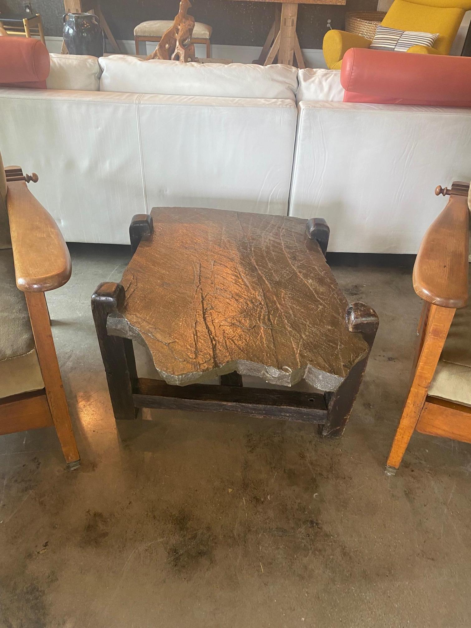 French Brutalist Rustic Stone Table, France, 1940s For Sale