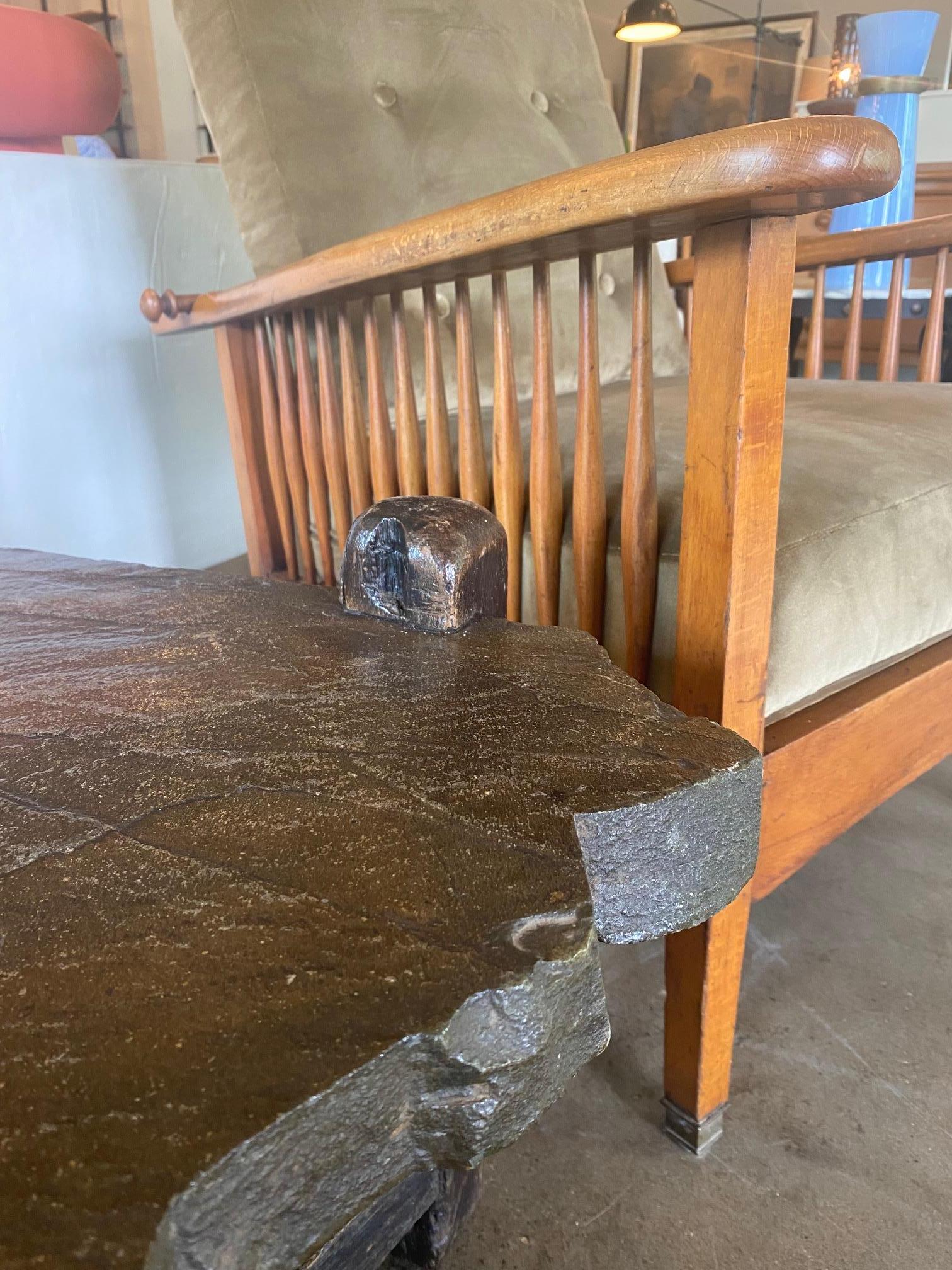 Brutalist Rustic Stone Table, France, 1940s In Good Condition For Sale In Austin, TX